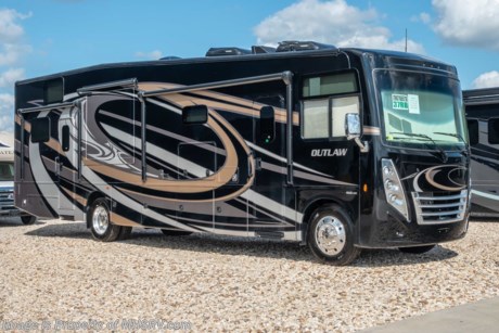 1-19-19 &lt;a href=&quot;http://www.mhsrv.com/thor-motor-coach/&quot;&gt;&lt;img src=&quot;http://www.mhsrv.com/images/sold-thor.jpg&quot; width=&quot;383&quot; height=&quot;141&quot; border=&quot;0&quot;&gt;&lt;/a&gt;  MSRP $209,176.  New 2019 Thor Motor Coach Outlaw Toy Hauler model 37RB is approximately 38 feet 9 inches in length with 2 slide-out rooms, Ford 26-Series chassis with Triton V-10 engine, frameless windows, high polished aluminum wheels, residential refrigerator, electric rear patio awning, bug screen curtain in the garage, roller shades on the driver &amp; passenger windows, as well as drop down ramp door with spring assist &amp; railing for patio use. New features for 2019 include new exterior graphics, updated d&#233;cor stylings, a power driver chair, wi-fi extender, solar charge controller, front cap with chrome light bezels &amp; accent lighting, clear front mask paint protection, 360 Siphon Vent cap, upgraded exterior entertainment center with a sound bar and a tankless water heater system. Options include the beautiful full body exterior, 2 opposing leatherette sofas in the garage and frameless dual pane windows. The Outlaw toy hauler RV has an incredible list of standard features including beautiful wood &amp; interior decor packages, LED TVs, (3) A/C units, power patio awing with integrated LED lighting, dual side entrance doors, 1-piece windshield, a 5500 Onan generator, 3 camera monitoring system, automatic leveling system, Soft Touch leather furniture, day/night shades and much more. For more complete details on this unit and our entire inventory including brochures, window sticker, videos, photos, reviews &amp; testimonials as well as additional information about Motor Home Specialist and our manufacturers please visit us at MHSRV.com or call 800-335-6054. At Motor Home Specialist, we DO NOT charge any prep or orientation fees like you will find at other dealerships. All sale prices include a 200-point inspection, interior &amp; exterior wash, detail service and a fully automated high-pressure rain booth test and coach wash that is a standout service unlike that of any other in the industry. You will also receive a thorough coach orientation with an MHSRV technician, an RV Starter&#39;s kit, a night stay in our delivery park featuring landscaped and covered pads with full hook-ups and much more! Read Thousands upon Thousands of 5-Star Reviews at MHSRV.com and See What They Had to Say About Their Experience at Motor Home Specialist. WHY PAY MORE?... WHY SETTLE FOR LESS?