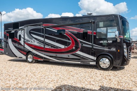 10-31-18 &lt;a href=&quot;http://www.mhsrv.com/thor-motor-coach/&quot;&gt;&lt;img src=&quot;http://www.mhsrv.com/images/sold-thor.jpg&quot; width=&quot;383&quot; height=&quot;141&quot; border=&quot;0&quot;&gt;&lt;/a&gt;  MSRP $209,176.  New 2019 Thor Motor Coach Outlaw Toy Hauler model 37RB is approximately 38 feet 9 inches in length with 2 slide-out rooms, Ford 26-Series chassis with Triton V-10 engine, frameless windows, high polished aluminum wheels, residential refrigerator, electric rear patio awning, bug screen curtain in the garage, roller shades on the driver &amp; passenger windows, as well as drop down ramp door with spring assist &amp; railing for patio use. New features for 2019 include new exterior graphics, updated d&#233;cor stylings, a power driver chair, wi-fi extender, solar charge controller, front cap with chrome light bezels &amp; accent lighting, clear front mask paint protection, 360 Siphon Vent cap, upgraded exterior entertainment center with a sound bar and a tankless water heater system. Options include the beautiful full body exterior, 2 opposing leatherette sofas in the garage and frameless dual pane windows. The Outlaw toy hauler RV has an incredible list of standard features including beautiful wood &amp; interior decor packages, LED TVs, (3) A/C units, power patio awing with integrated LED lighting, dual side entrance doors, 1-piece windshield, a 5500 Onan generator, 3 camera monitoring system, automatic leveling system, Soft Touch leather furniture, day/night shades and much more. For more complete details on this unit and our entire inventory including brochures, window sticker, videos, photos, reviews &amp; testimonials as well as additional information about Motor Home Specialist and our manufacturers please visit us at MHSRV.com or call 800-335-6054. At Motor Home Specialist, we DO NOT charge any prep or orientation fees like you will find at other dealerships. All sale prices include a 200-point inspection, interior &amp; exterior wash, detail service and a fully automated high-pressure rain booth test and coach wash that is a standout service unlike that of any other in the industry. You will also receive a thorough coach orientation with an MHSRV technician, an RV Starter&#39;s kit, a night stay in our delivery park featuring landscaped and covered pads with full hook-ups and much more! Read Thousands upon Thousands of 5-Star Reviews at MHSRV.com and See What They Had to Say About Their Experience at Motor Home Specialist. WHY PAY MORE?... WHY SETTLE FOR LESS?