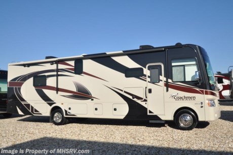 6-1-18 &lt;a href=&quot;http://www.mhsrv.com/coachmen-rv/&quot;&gt;&lt;img src=&quot;http://www.mhsrv.com/images/sold-coachmen.jpg&quot; width=&quot;383&quot; height=&quot;141&quot; border=&quot;0&quot;&gt;&lt;/a&gt;  
MSRP $145,673 - New 2018 Coachmen Mirada Model 35LS. It measures approximately 36 feet 10 inches in length and features a bath &amp; 1/2, solid surface kitchen countertop, hardwood cabinet doors, frameless tinted windows, reclining/swivel pilot seats, solar privacy shades throughout, power windshield shade, 3 burner range with oven, double door refrigerator, glass door shower, Onan generator, power steps, pass-thru storage, power patio awning, 3 camera monitoring, power heated mirrors, rear ladder and much more. Options include (2) 15,000 BTU A/Cs with heat pump, exterior entertainment center, in-motion satellite, the Travel Easy Roadside Assistance and the Stainless Steel Appliance Package. For more complete details on this unit and our entire inventory including brochures, window sticker, videos, photos, reviews &amp; testimonials as well as additional information about Motor Home Specialist and our manufacturers please visit us at MHSRV.com or call 800-335-6054. At Motor Home Specialist, we DO NOT charge any prep or orientation fees like you will find at other dealerships. All sale prices include a 200-point inspection, interior &amp; exterior wash, detail service and a fully automated high-pressure rain booth test and coach wash that is a standout service unlike that of any other in the industry. You will also receive a thorough coach orientation with an MHSRV technician, an RV Starter&#39;s kit, a night stay in our delivery park featuring landscaped and covered pads with full hook-ups and much more! Read Thousands upon Thousands of 5-Star Reviews at MHSRV.com and See What They Had to Say About Their Experience at Motor Home Specialist. WHY PAY MORE?... WHY SETTLE FOR LESS?