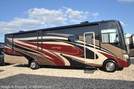 5-4-18 &lt;a href=&quot;http://www.mhsrv.com/coachmen-rv/&quot;&gt;&lt;img src=&quot;http://www.mhsrv.com/images/sold-coachmen.jpg&quot; width=&quot;383&quot; height=&quot;141&quot; border=&quot;0&quot;&gt;&lt;/a&gt;    MSRP $160,118. New 2018 Coachmen Mirada Model 35KB. This RV measures approximately 36 feet 10 inches in length and features a king bed, hardwood cabinet doors and solid surface kitchen counter top. Additional options include the beautiful full body paint exterior, Diamond Shield paint protection, exterior entertainment center, 32&quot; LCD galley overhead TV, dual 15K BTU A/Cs with heat pumps, power drop down loft, Stainless Steel Appliance Package and Travel Easy Roadside Assistance. A few standard features that help to set the Mirada apart include reclining/swivel pilot seats, solar privacy shades throughout, power windshield shade, flush mounted 3 burner range with oven, tile backsplash, glass door shower, Onan generator, automatic transfer switch for easy set-up, pass-thru storage, 3 camera monitoring system, automatic leveling jacks and much more. For more complete details on this unit and our entire inventory including brochures, window sticker, videos, photos, reviews &amp; testimonials as well as additional information about Motor Home Specialist and our manufacturers please visit us at MHSRV.com or call 800-335-6054. At Motor Home Specialist, we DO NOT charge any prep or orientation fees like you will find at other dealerships. All sale prices include a 200-point inspection, interior &amp; exterior wash, detail service and a fully automated high-pressure rain booth test and coach wash that is a standout service unlike that of any other in the industry. You will also receive a thorough coach orientation with an MHSRV technician, an RV Starter&#39;s kit, a night stay in our delivery park featuring landscaped and covered pads with full hook-ups and much more! Read Thousands upon Thousands of 5-Star Reviews at MHSRV.com and See What They Had to Say About Their Experience at Motor Home Specialist. WHY PAY MORE?... WHY SETTLE FOR LESS?