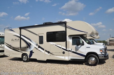 7-30-18 &lt;a href=&quot;http://www.mhsrv.com/thor-motor-coach/&quot;&gt;&lt;img src=&quot;http://www.mhsrv.com/images/sold-thor.jpg&quot; width=&quot;383&quot; height=&quot;141&quot; border=&quot;0&quot;&gt;&lt;/a&gt;     MSRP $111,270. The new 2018 Thor Motor Coach Four Winds Class C RV 29G model is approximately 29 feet 11 inches in length with a Ford E-450 chassis, Ford Triton V-10 engine, &amp; an 8,000-lb. trailer hitch. New features for 2018 include solar wiring prep, exterior lights on all storage compartments, interior step light into bedroom, lighted battery disconnect switch, stainless steel lav bowl, bathroom vanity height raised, new slide-out Fascia and more. Options include the beautiful HD-Max exterior color, bedroom TV, exterior TV, convection microwave, leatherette sofa, leatherette booth dinette, child safety tether, attic fan, cabover child safety net, upgraded A/C, exterior shower, second auxiliary batter, full automatic leveling jacks, heated remote exterior mirrors with side cameras, power driver’s seat, leatherette driver &amp; passenger chairs, cockpit carpet mat and dash applique. The Four Winds RV has an incredible list of standard features including heated tanks, power windows and locks, power patio awning with integrated LED lighting, roof ladder, in-dash media center AM/FM &amp; Bluetooth, oven, power vent in bath, skylight above shower, Onan generator, auto transfer switch, cab A/C, auxiliary battery (2 aux. batteries on 31 W model) and much more. For more complete details on this unit and our entire inventory including brochures, window sticker, videos, photos, reviews &amp; testimonials as well as additional information about Motor Home Specialist and our manufacturers please visit us at MHSRV.com or call 800-335-6054. At Motor Home Specialist, we DO NOT charge any prep or orientation fees like you will find at other dealerships. All sale prices include a 200-point inspection, interior &amp; exterior wash, detail service and a fully automated high-pressure rain booth test and coach wash that is a standout service unlike that of any other in the industry. You will also receive a thorough coach orientation with an MHSRV technician, an RV Starter&#39;s kit, a night stay in our delivery park featuring landscaped and covered pads with full hook-ups and much more! Read Thousands upon Thousands of 5-Star Reviews at MHSRV.com and See What They Had to Say About Their Experience at Motor Home Specialist. WHY PAY MORE?... WHY SETTLE FOR LESS?