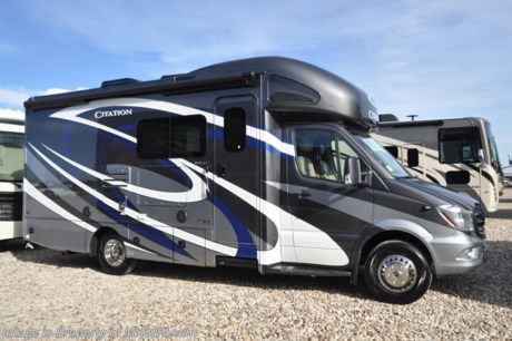 9-4-18 &lt;a href=&quot;http://www.mhsrv.com/thor-motor-coach/&quot;&gt;&lt;img src=&quot;http://www.mhsrv.com/images/sold-thor.jpg&quot; width=&quot;383&quot; height=&quot;141&quot; border=&quot;0&quot;&gt;&lt;/a&gt;  
MSRP $147,370. New 2018 Thor Motor Coach Chateau Citation Sprinter Diesel model 24SS is approximately 25 feet 1 inch in length with 2 slide-out rooms, Mercedes Benz 3500 chassis and a Mercedes V-6 diesel engine. New features for 2018 include a leather steering wheel with audio buttons, armless awning with light bar, Firefly Integrations Multiplex wiring control system, lighted battery disconnect switch, induction cooktop, kitchen countertop extension, exterior lights to all storage compartments and many more. This amazing sprinter diesel also features the Summit Package option which includes a touch screen dash radio with Bluetooth, navigation, Sirius as well as Winegard Connect +4G, sound system with sub, Mobile Eye Lane Assist, side view cameras, upgraded cockpit window shades and a 100w solar panel. Additional optional equipment includes the beautiful full body paint, attic fan in bedroom, upgraded A/C with heat pump, 3.2KW diesel generator, second auxiliary battery and holding tanks with heat pads. The new Chateau Citation also features power windows &amp; locks, keyless entry, power vent, back up camera, 3-point seat belts, driver &amp; passenger airbags, heated remote side mirrors, fiberglass running boards, hitch, roof ladder, outside shower, electric step &amp; much more. For more complete details on this unit and our entire inventory including brochures, window sticker, videos, photos, reviews &amp; testimonials as well as additional information about Motor Home Specialist and our manufacturers please visit us at MHSRV.com or call 800-335-6054. At Motor Home Specialist, we DO NOT charge any prep or orientation fees like you will find at other dealerships. All sale prices include a 200-point inspection, interior &amp; exterior wash, detail service and a fully automated high-pressure rain booth test and coach wash that is a standout service unlike that of any other in the industry. You will also receive a thorough coach orientation with an MHSRV technician, an RV Starter&#39;s kit, a night stay in our delivery park featuring landscaped and covered pads with full hook-ups and much more! Read Thousands upon Thousands of 5-Star Reviews at MHSRV.com and See What They Had to Say About Their Experience at Motor Home Specialist. WHY PAY MORE?... WHY SETTLE FOR LESS?