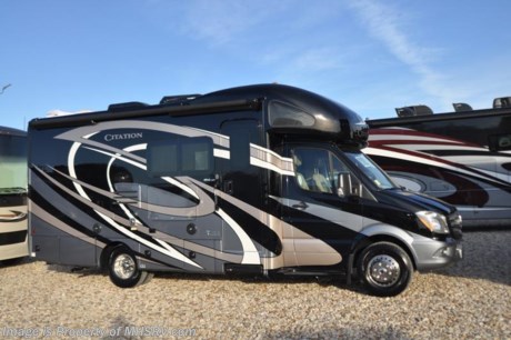 8-13-18 &lt;a href=&quot;http://www.mhsrv.com/thor-motor-coach/&quot;&gt;&lt;img src=&quot;http://www.mhsrv.com/images/sold-thor.jpg&quot; width=&quot;383&quot; height=&quot;141&quot; border=&quot;0&quot;&gt;&lt;/a&gt;   
MSRP $147,370. New 2018 Thor Motor Coach Chateau Citation Sprinter Diesel model 24SS is approximately 25 feet 1 inch in length with 2 slide-out rooms, Mercedes Benz 3500 chassis and a Mercedes V-6 diesel engine. New features for 2018 include a leather steering wheel with audio buttons, armless awning with light bar, Firefly Integrations Multiplex wiring control system, lighted battery disconnect switch, induction cooktop, kitchen countertop extension, exterior lights to all storage compartments and many more. This amazing sprinter diesel also features the Summit Package option which includes a touch screen dash radio with Bluetooth, navigation, Sirius as well as Winegard Connect +4G, sound system with sub, Mobile Eye Lane Assist, side view cameras, upgraded cockpit window shades and a 100w solar panel. Additional optional equipment includes the beautiful full body paint, attic fan in bedroom, upgraded A/C with heat pump, 3.2KW diesel generator, second auxiliary battery and holding tanks with heat pads. The new Chateau Citation also features power windows &amp; locks, keyless entry, power vent, back up camera, 3-point seat belts, driver &amp; passenger airbags, heated remote side mirrors, fiberglass running boards, hitch, roof ladder, outside shower, electric step &amp; much more. For more complete details on this unit and our entire inventory including brochures, window sticker, videos, photos, reviews &amp; testimonials as well as additional information about Motor Home Specialist and our manufacturers please visit us at MHSRV.com or call 800-335-6054. At Motor Home Specialist, we DO NOT charge any prep or orientation fees like you will find at other dealerships. All sale prices include a 200-point inspection, interior &amp; exterior wash, detail service and a fully automated high-pressure rain booth test and coach wash that is a standout service unlike that of any other in the industry. You will also receive a thorough coach orientation with an MHSRV technician, an RV Starter&#39;s kit, a night stay in our delivery park featuring landscaped and covered pads with full hook-ups and much more! Read Thousands upon Thousands of 5-Star Reviews at MHSRV.com and See What They Had to Say About Their Experience at Motor Home Specialist. WHY PAY MORE?... WHY SETTLE FOR LESS?