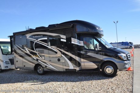 11-12-18 &lt;a href=&quot;http://www.mhsrv.com/thor-motor-coach/&quot;&gt;&lt;img src=&quot;http://www.mhsrv.com/images/sold-thor.jpg&quot; width=&quot;383&quot; height=&quot;141&quot; border=&quot;0&quot;&gt;&lt;/a&gt;   
MSRP $147,062. New 2018 Thor Motor Coach Chateau Citation Sprinter Diesel model 24SR is approximately 25 feet 7 inch in length with 2 slide-out rooms, Mercedes Benz 3500 chassis and a Mercedes V-6 diesel engine. New features for 2018 include a leather steering wheel with audio buttons, armless awning with light bar, Firefly Integrations Multiplex wiring control system, lighted battery disconnect switch, induction cooktop, kitchen countertop extension, exterior lights to all storage compartments and many more. This amazing sprinter diesel also features the Summit Package option which includes a touch screen dash radio with Bluetooth, navigation, Sirius as well as Winegard Connect +4G, sound system with sub, Mobile Eye Lane Assist, side view cameras, upgraded cockpit window shades and a 100w solar panel. Additional optional equipment includes the beautiful full body paint, attic fan in bedroom, A/C with heat pump, 3.2KW diesel generator, second auxiliary battery and electric stabilizing system. The new Chateau Citation also features power windows &amp; locks, keyless entry, power vent, back up camera, 3-point seat belts, driver &amp; passenger airbags, heated remote side mirrors, fiberglass running boards, hitch, roof ladder, outside shower, electric step &amp; much more. For more complete details on this unit and our entire inventory including brochures, window sticker, videos, photos, reviews &amp; testimonials as well as additional information about Motor Home Specialist and our manufacturers please visit us at MHSRV.com or call 800-335-6054. At Motor Home Specialist, we DO NOT charge any prep or orientation fees like you will find at other dealerships. All sale prices include a 200-point inspection, interior &amp; exterior wash, detail service and a fully automated high-pressure rain booth test and coach wash that is a standout service unlike that of any other in the industry. You will also receive a thorough coach orientation with an MHSRV technician, an RV Starter&#39;s kit, a night stay in our delivery park featuring landscaped and covered pads with full hook-ups and much more! Read Thousands upon Thousands of 5-Star Reviews at MHSRV.com and See What They Had to Say About Their Experience at Motor Home Specialist. WHY PAY MORE?... WHY SETTLE FOR LESS?
