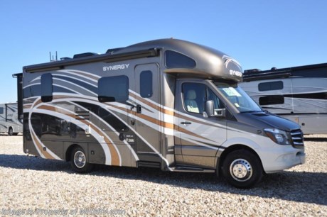 9-18-18 &lt;a href=&quot;http://www.mhsrv.com/thor-motor-coach/&quot;&gt;&lt;img src=&quot;http://www.mhsrv.com/images/sold-thor.jpg&quot; width=&quot;383&quot; height=&quot;141&quot; border=&quot;0&quot;&gt;&lt;/a&gt;     MSRP $148,562. New 2018 Thor Motor Coach Synergy Sprinter Diesel Model SP24 measures approximately 25 feet 1 inches in length &amp; features 2 slide-out rooms and a cab-over loft. New features for 2018 include leather steering wheel with audio buttons, armless awning with light bar, Firefly Integrations Multiplex wiring control system, lighted battery disconnect switch, new sofa designs, induction cooktop, kitchen countertop extension and exterior lights to all storage compartments. This amazing RV also features the optional Summit Package which includes a 100w solar panel, upgraded cockpit window shades, side view cameras, Mobile eye Lane Assist, sound system with subwoofer, Winegard Connect +4G, as well as a touch screen dash radio with Bluetooth, navigation and Sirius radio. Additional optional equipment includes the beautiful full body paint exterior, diesel generator, attic fan, low profile A/C with heat pump, holding tanks with heat pads and a second auxiliary battery. The new Synergy Sprinter features a bedroom TV, exterior TV, hitch, side-hinged slam compartment doors, exterior shower, back up monitor, deluxe heated remote exterior mirrors, swivel captain&#39;s chairs, keyless entry system, roller shades, full extension metal ball-bearing drawer guides, convection microwave, solid surface kitchen counter top &amp; much more. For more complete details on this unit and our entire inventory including brochures, window sticker, videos, photos, reviews &amp; testimonials as well as additional information about Motor Home Specialist and our manufacturers please visit us at MHSRV.com or call 800-335-6054. At Motor Home Specialist, we DO NOT charge any prep or orientation fees like you will find at other dealerships. All sale prices include a 200-point inspection, interior &amp; exterior wash, detail service and a fully automated high-pressure rain booth test and coach wash that is a standout service unlike that of any other in the industry. You will also receive a thorough coach orientation with an MHSRV technician, an RV Starter&#39;s kit, a night stay in our delivery park featuring landscaped and covered pads with full hook-ups and much more! Read Thousands upon Thousands of 5-Star Reviews at MHSRV.com and See What They Had to Say About Their Experience at Motor Home Specialist. WHY PAY MORE?... WHY SETTLE FOR LESS?