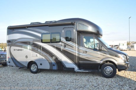  6-23-18 &lt;a href=&quot;http://www.mhsrv.com/thor-motor-coach/&quot;&gt;&lt;img src=&quot;http://www.mhsrv.com/images/sold-thor.jpg&quot; width=&quot;383&quot; height=&quot;141&quot; border=&quot;0&quot;&gt;&lt;/a&gt;     MSRP $148,518. New 2018 Thor Motor Coach Synergy Sprinter Diesel Model SD24 measures approximately 25 feet 7 inches in length &amp; features 2 slide-out rooms and a cab-over loft. New features for 2018 include leather steering wheel with audio buttons, armless awning with light bar, Firefly Integrations Multiplex wiring control system, lighted battery disconnect switch, new sofa designs, induction cooktop, kitchen countertop extension and exterior lights to all storage compartments. This amazing RV also features the optional Summit Package which includes a 100w solar panel, upgraded cockpit window shades, side view cameras, Mobile eye Lane Assist, sound system with subwoofer, Winegard Connect +4G, as well as a touch screen dash radio with Bluetooth, navigation and Sirius radio. Additional optional equipment includes the beautiful full body paint exterior, diesel generator, attic fan, dual child safety tether, low profile A/C with heat pump, holding tanks with heat pads and a second auxiliary battery. The new Synergy Sprinter features a bedroom TV, exterior TV, hitch, side-hinged slam compartment doors, exterior shower, back up monitor, deluxe heated remote exterior mirrors, swivel captain&#39;s chairs, keyless entry system, roller shades, full extension metal ball-bearing drawer guides, convection microwave, solid surface kitchen counter top &amp; much more. For more complete details on this unit and our entire inventory including brochures, window sticker, videos, photos, reviews &amp; testimonials as well as additional information about Motor Home Specialist and our manufacturers please visit us at MHSRV.com or call 800-335-6054. At Motor Home Specialist, we DO NOT charge any prep or orientation fees like you will find at other dealerships. All sale prices include a 200-point inspection, interior &amp; exterior wash, detail service and a fully automated high-pressure rain booth test and coach wash that is a standout service unlike that of any other in the industry. You will also receive a thorough coach orientation with an MHSRV technician, an RV Starter&#39;s kit, a night stay in our delivery park featuring landscaped and covered pads with full hook-ups and much more! Read Thousands upon Thousands of 5-Star Reviews at MHSRV.com and See What They Had to Say About Their Experience at Motor Home Specialist. WHY PAY MORE?... WHY SETTLE FOR LESS?