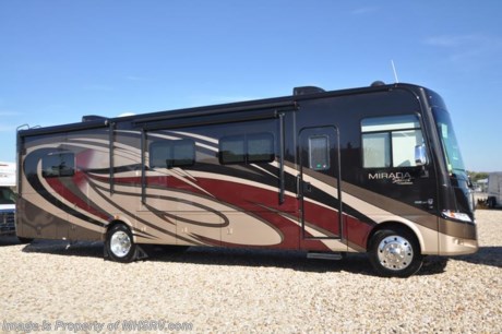 3/30/18 &lt;a href=&quot;http://www.mhsrv.com/coachmen-rv/&quot;&gt;&lt;img src=&quot;http://www.mhsrv.com/images/sold-coachmen.jpg&quot; width=&quot;383&quot; height=&quot;141&quot; border=&quot;0&quot;&gt;&lt;/a&gt;   MSRP $191,056. All-New 2018 Coachmen Mirada Select 37SB RV with 3 slides, king size bed and fireplace. This beautiful RV features the Stainless Appliance Package which features a stainless residential refrigerator, stainless range and oven, 1000 watt inverter with (2) 6 volt batteries and automatic generator start. Additional options include the beautiful full body paint exterior with Diamond Shield paint protection, salon drop down bunk, theater seats, (2) 15K BTU A/Cs with heat pumps, cockpit mounted TV, combo washer/dryer, in-motion satellite and Travel Easy Roadside Assistance. The Mirada Select boasts an impressive list of standard features that further set it apart including a 6-way power driver&#39;s seat, solar privacy shades throughout, self closing ball bearing drawer guides throughout, solid surface galley countertop, stainless steel double bowl kitchen sink, glass tile backsplash, whole coach water filtration system, LED interior ceiling lighting and much more. For more complete details on this unit and our entire inventory including brochures, window sticker, videos, photos, reviews &amp; testimonials as well as additional information about Motor Home Specialist and our manufacturers please visit us at MHSRV.com or call 800-335-6054. At Motor Home Specialist, we DO NOT charge any prep or orientation fees like you will find at other dealerships. All sale prices include a 200-point inspection, interior &amp; exterior wash, detail service and a fully automated high-pressure rain booth test and coach wash that is a standout service unlike that of any other in the industry. You will also receive a thorough coach orientation with an MHSRV technician, an RV Starter&#39;s kit, a night stay in our delivery park featuring landscaped and covered pads with full hook-ups and much more! Read Thousands upon Thousands of 5-Star Reviews at MHSRV.com and See What They Had to Say About Their Experience at Motor Home Specialist. WHY PAY MORE?... WHY SETTLE FOR LESS?