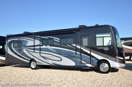 3-9-18 &lt;a href=&quot;http://www.mhsrv.com/coachmen-rv/&quot;&gt;&lt;img src=&quot;http://www.mhsrv.com/images/sold-coachmen.jpg&quot; width=&quot;383&quot; height=&quot;141&quot; border=&quot;0&quot;&gt;&lt;/a&gt;   MSRP $191,056. All-New 2018 Coachmen Mirada Select 37SB RV with 3 slides, king size bed and fireplace. This beautiful RV features the Stainless Appliance Package which features a stainless residential refrigerator, stainless range and oven, 1000 watt inverter with (2) 6 volt batteries and automatic generator start. Additional options include the beautiful full body paint exterior with Diamond Shield paint protection, salon drop down bunk, theater seats, (2) 15K BTU A/Cs with heat pumps, cockpit mounted TV, combo washer/dryer, in-motion satellite and Travel Easy Roadside Assistance. The Mirada Select boasts an impressive list of standard features that further set it apart including a 6-way power driver&#39;s seat, solar privacy shades throughout, self closing ball bearing drawer guides throughout, solid surface galley countertop, stainless steel double bowl kitchen sink, glass tile backsplash, whole coach water filtration system, LED interior ceiling lighting and much more. For more complete details on this unit and our entire inventory including brochures, window sticker, videos, photos, reviews &amp; testimonials as well as additional information about Motor Home Specialist and our manufacturers please visit us at MHSRV.com or call 800-335-6054. At Motor Home Specialist, we DO NOT charge any prep or orientation fees like you will find at other dealerships. All sale prices include a 200-point inspection, interior &amp; exterior wash, detail service and a fully automated high-pressure rain booth test and coach wash that is a standout service unlike that of any other in the industry. You will also receive a thorough coach orientation with an MHSRV technician, an RV Starter&#39;s kit, a night stay in our delivery park featuring landscaped and covered pads with full hook-ups and much more! Read Thousands upon Thousands of 5-Star Reviews at MHSRV.com and See What They Had to Say About Their Experience at Motor Home Specialist. WHY PAY MORE?... WHY SETTLE FOR LESS?
