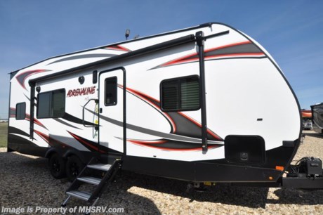 3-4-19 &lt;a href=&quot;http://www.mhsrv.com/travel-trailers/&quot;&gt;&lt;img src=&quot;http://www.mhsrv.com/images/sold-traveltrailer.jpg&quot; width=&quot;383&quot; height=&quot;141&quot; border=&quot;0&quot;&gt;&lt;/a&gt;  MSRP $51,957. The Coachmen Adrenaline travel trailer model 26CB. This toy hauler travel trailer features the Exterior Value, Interior Value &amp; Adrenaline Packages which include a convection microwave oven, LED TV, AM/FM/DVD Bluetooth stereo, spare tire, battery disconnect, generator prep, fuel station, bed spread, 6 gallon gas/electric water heater, Dexter EZ-Flex, Dexter Nev-R-Adjust brakes and much more. Additional options options include automatic leveling, electric bed with sofas, 4KW Onan generator,upgraded 15K BTU A/C, power vent and a patio ramp door system. For more complete details on this unit and our entire inventory including brochures, window sticker, videos, photos, reviews &amp; testimonials as well as additional information about Motor Home Specialist and our manufacturers please visit us at MHSRV.com or call 800-335-6054. At Motor Home Specialist, we DO NOT charge any prep or orientation fees like you will find at other dealerships. All sale prices include a 200-point inspection and interior &amp; exterior wash and detail service. You will also receive a thorough RV orientation with an MHSRV technician, an RV Starter&#39;s kit, a night stay in our delivery park featuring landscaped and covered pads with full hook-ups and much more! Read Thousands upon Thousands of 5-Star Reviews at MHSRV.com and See What They Had to Say About Their Experience at Motor Home Specialist. WHY PAY MORE?... WHY SETTLE FOR LESS?