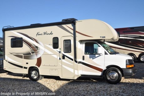9-18-18 &lt;a href=&quot;http://www.mhsrv.com/thor-motor-coach/&quot;&gt;&lt;img src=&quot;http://www.mhsrv.com/images/sold-thor.jpg&quot; width=&quot;383&quot; height=&quot;141&quot; border=&quot;0&quot;&gt;&lt;/a&gt;     MSRP $83,794. 2018 Thor Motor Coach Four Winds 22E WELL APPOINTED! New features for 2018 include an interior step light into the bedroom, lighted battery disconnect switch, metal protective surface above cook top with light, kitchen silverware tray, stainless steel lav bowls instead of plastic, bathroom vanity height has  been raised, Winegard Rayar antenna, updated exterior locks &amp; keys, solar wiring prep, lights added to all storage compartments and many more.  Options include a Chevy engine and drive train, Thor Motor Coach&#39;s HD-Max color infused sidewalls and upgraded graphics package, an exterior TV, leatherette booth dinette with dream dinette mechanism, cabover child safety net, an outside shower, dual auxiliary batteries for more dependable coach operation, stainless steel wheel liners to finish off the exterior&#39;s superior look, a back-up camera for safety as well as heated holding tank pads for winter use and an upgraded 15.0 BTU roof A/C unit for better cooling in the Summer! Get a Better Looking Coach with More Amenities for Less Money at Motor Home Specialist... The #1 Volume Selling Motor Home Dealership &amp; Only Full Line &amp; Fully Authorized Thor Motor Coach Dealership in the World. The 22E Chevy model measures approximately 24 feet 6 inches in length. Ford 22E models measure approximately 24 feet. Additional features include Mega-Exterior storage, power windows and locks, power patio awning with integrated LED lighting, roof ladder, in-dash media center w/ Bluetooth, deluxe exterior mirrors, cab-over bunk ladder, refrigerator, microwave, flip-up counter-top extension, large TV in cab-over with swing arm, skylight above shower, Onan generator, auto transfer switch, cab A/C, battery disconnect switch, auxiliary battery, water heater and much more. For more complete details on this unit and our entire inventory including brochures, window sticker, videos, photos, reviews &amp; testimonials as well as additional information about Motor Home Specialist and our manufacturers please visit us at MHSRV.com or call 800-335-6054. At Motor Home Specialist, we DO NOT charge any prep or orientation fees like you will find at other dealerships. All sale prices include a 200-point inspection, interior &amp; exterior wash, detail service and a fully automated high-pressure rain booth test and coach wash that is a standout service unlike that of any other in the industry. You will also receive a thorough coach orientation with an MHSRV technician, an RV Starter&#39;s kit, a night stay in our delivery park featuring landscaped and covered pads with full hook-ups and much more! Read Thousands upon Thousands of 5-Star Reviews at MHSRV.com and See What They Had to Say About Their Experience at Motor Home Specialist. WHY PAY MORE?... WHY SETTLE FOR LESS?