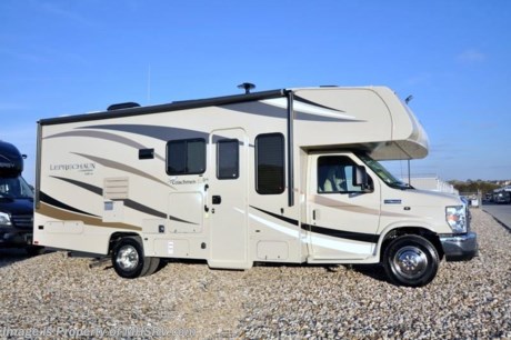 3-16-18 &lt;a href=&quot;http://www.mhsrv.com/coachmen-rv/&quot;&gt;&lt;img src=&quot;http://www.mhsrv.com/images/sold-coachmen.jpg&quot; width=&quot;383&quot; height=&quot;141&quot; border=&quot;0&quot;&gt;&lt;/a&gt; MSRP $108,660. New 2018 Coachmen Leprechaun Model 240FS measures approximately 26 feet 3 inches in length and is powered by a Ford Triton V-10 engine and E-450 Super Duty chassis. This beautiful RV includes the Leprechaun Banner Edition which features tinted windows, rear ladder, upgraded sofa, child safety net and ladder (N/A with front entertainment center), touch screen radio &amp; back up monitor, power awning, LED exterior &amp; interior lighting, pop-up power tower, slide out awning, glass shower door, Onan generator, recessed 3 burner cooktop with glass cover, night shades, roller bearing drawer glides, Travel Easy Roadside Assistance &amp; Azdel composite sidewalls. Additional options include exterior entertainment center, driver and passenger swivel seats, electric fireplace, painted cab, molded fiberglass front cap with LED strip lights, hydraulic leveling jacks, sideview cameras, upgraded A/C with heat pump and an exterior windshield cover. This amazing class C also features the Leprechaun Luxury package that includes side view cameras, driver &amp; passenger leatherette seat covers, heated &amp; remote mirrors, convection microwave, wood grain dash applique, water heater, dual coach batteries, power vent fan and heated tank pads. For more complete details on this unit and our entire inventory including brochures, window sticker, videos, photos, reviews &amp; testimonials as well as additional information about Motor Home Specialist and our manufacturers please visit us at MHSRV.com or call 800-335-6054. At Motor Home Specialist, we DO NOT charge any prep or orientation fees like you will find at other dealerships. All sale prices include a 200-point inspection, interior &amp; exterior wash, detail service and a fully automated high-pressure rain booth test and coach wash that is a standout service unlike that of any other in the industry. You will also receive a thorough coach orientation with an MHSRV technician, an RV Starter&#39;s kit, a night stay in our delivery park featuring landscaped and covered pads with full hook-ups and much more! Read Thousands upon Thousands of 5-Star Reviews at MHSRV.com and See What They Had to Say About Their Experience at Motor Home Specialist. WHY PAY MORE?... WHY SETTLE FOR LESS?