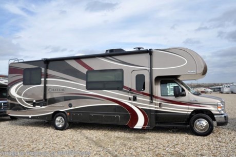 9-18-18 &lt;a href=&quot;http://www.mhsrv.com/thor-motor-coach/&quot;&gt;&lt;img src=&quot;http://www.mhsrv.com/images/sold-thor.jpg&quot; width=&quot;383&quot; height=&quot;141&quot; border=&quot;0&quot;&gt;&lt;/a&gt;  MSRP $126,434. The new 2018 Thor Motor Coach Chateau Class C RV 31Y model is approximately 31 feet 3 inches in length with a Ford E-450 chassis, Ford Triton V-10 engine &amp; an 8,000-lb. trailer hitch. New features for 2018 include a new front cap with LED clearance lights, tankless water heater, new slide-out facia, lighted battery disconnect switch, interior step light into the bedroom, stainless steel lav bowls IPO plastic, exterior lights on all storage compartments and solar wiring prep. This amazing class C RV also has the Premier package which features a solid surface kitchen countertop, roller shades, electronics power charging station, whole house water filtration system, LED lights, black tank flush, large OTR microwave oven and a coach radio with exterior speakers in the bedroom. Additional options include the beautiful full body paint exterior color, exterior TV, leatherette sofa, leatherette booth dinette, child safety tether, attic fan, cabover child safety net, upgraded A/C, second auxiliary battery, automatic leveling jacks, heated remote exterior mirrors with side cameras, leatherette driver &amp; passenger chairs, cockpit carpet mat and dash applique. The Chateau RV has an incredible list of standard features including 2-burner gas cooktop with single induction cooktop, heated tanks, power windows and locks, power patio awning with integrated LED lighting, roof ladder, in-dash media center AM/FM &amp; Bluetooth, oven, power vent in bath, skylight above shower, Onan generator, auto transfer switch, cab A/C, auxiliary battery (2 aux. batteries on 31 W model) and the RAPID CAMP remote system. Rapid Camp allows you to operate your slide-out room, generator, power awning, selective lighting and more all from a touchscreen remote control. For more complete details on this unit and our entire inventory including brochures, window sticker, videos, photos, reviews &amp; testimonials as well as additional information about Motor Home Specialist and our manufacturers please visit us at MHSRV.com or call 800-335-6054. At Motor Home Specialist, we DO NOT charge any prep or orientation fees like you will find at other dealerships. All sale prices include a 200-point inspection, interior &amp; exterior wash, detail service and a fully automated high-pressure rain booth test and coach wash that is a standout service unlike that of any other in the industry. You will also receive a thorough coach orientation with an MHSRV technician, an RV Starter&#39;s kit, a night stay in our delivery park featuring landscaped and covered pads with full hook-ups and much more! Read Thousands upon Thousands of 5-Star Reviews at MHSRV.com and See What They Had to Say About Their Experience at Motor Home Specialist. WHY PAY MORE?... WHY SETTLE FOR LESS?