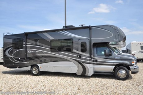 12-10-18 &lt;a href=&quot;http://www.mhsrv.com/thor-motor-coach/&quot;&gt;&lt;img src=&quot;http://www.mhsrv.com/images/sold-thor.jpg&quot; width=&quot;383&quot; height=&quot;141&quot; border=&quot;0&quot;&gt;&lt;/a&gt;   MSRP $126,434. The new 2018 Thor Motor Coach Chateau Class C RV 31Y model is approximately 31 feet 3 inches in length with a Ford E-450 chassis, Ford Triton V-10 engine &amp; an 8,000-lb. trailer hitch. New features for 2018 include a new front cap with LED clearance lights, tankless water heater, new slide-out facia, lighted battery disconnect switch, interior step light into the bedroom, stainless steel lav bowls IPO plastic, exterior lights on all storage compartments and solar wiring prep. This amazing class C RV also has the Premier package which features a solid surface kitchen countertop, roller shades, electronics power charging station, whole house water filtration system, LED lights, black tank flush, large OTR microwave oven and a coach radio with exterior speakers in the bedroom. Additional options include the beautiful full body paint exterior color, exterior TV, leatherette sofa, leatherette booth dinette, child safety tether, attic fan, cabover child safety net, upgraded A/C, second auxiliary battery, automatic leveling jacks, heated remote exterior mirrors with side cameras, leatherette driver &amp; passenger chairs, cockpit carpet mat and dash applique. The Chateau RV has an incredible list of standard features including 2-burner gas cooktop with single induction cooktop, heated tanks, power windows and locks, power patio awning with integrated LED lighting, roof ladder, in-dash media center AM/FM &amp; Bluetooth, oven, power vent in bath, skylight above shower, Onan generator, auto transfer switch, cab A/C, auxiliary battery (2 aux. batteries on 31 W model) and the RAPID CAMP remote system. Rapid Camp allows you to operate your slide-out room, generator, power awning, selective lighting and more all from a touchscreen remote control. For more complete details on this unit and our entire inventory including brochures, window sticker, videos, photos, reviews &amp; testimonials as well as additional information about Motor Home Specialist and our manufacturers please visit us at MHSRV.com or call 800-335-6054. At Motor Home Specialist, we DO NOT charge any prep or orientation fees like you will find at other dealerships. All sale prices include a 200-point inspection, interior &amp; exterior wash, detail service and a fully automated high-pressure rain booth test and coach wash that is a standout service unlike that of any other in the industry. You will also receive a thorough coach orientation with an MHSRV technician, an RV Starter&#39;s kit, a night stay in our delivery park featuring landscaped and covered pads with full hook-ups and much more! Read Thousands upon Thousands of 5-Star Reviews at MHSRV.com and See What They Had to Say About Their Experience at Motor Home Specialist. WHY PAY MORE?... WHY SETTLE FOR LESS?