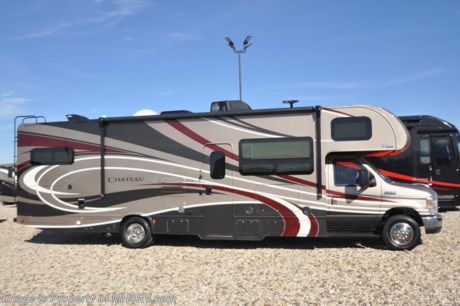 2-5-19 &lt;a href=&quot;http://www.mhsrv.com/thor-motor-coach/&quot;&gt;&lt;img src=&quot;http://www.mhsrv.com/images/sold-thor.jpg&quot; width=&quot;383&quot; height=&quot;141&quot; border=&quot;0&quot;&gt;&lt;/a&gt;  MSRP $129,066. The new 2018 Thor Motor Coach Chateau Class C RV 31E model is approximately 32 feet 2 inches in length with a Ford E-450 chassis, Ford Triton V-10 engine, bunk beds, fully automatic leveling system &amp; an 8,000-lb. trailer hitch. New features for 2018 include a new front cap with LED clearance lights, tankless water heater, new slide-out facia, lighted battery disconnect switch, interior step light into the bedroom, stainless steel lav bowls IPO plastic, exterior lights on all storage compartments and solar wiring prep. This amazing class C RV also has the Premier package which features a solid surface kitchen countertop, roller shades, electronics power charging station, whole house water filtration system, LED lights, black tank flush, large OTR microwave oven and a coach radio with exterior speakers in the bedroom. Additional options include the beautiful full body paint exterior color, exterior TV, leatherette sofa, leatherette booth dinette, child safety tether, attic fan, cabover child safety net, upgraded A/C, second auxiliary battery, heated remote exterior mirrors with side cameras, leatherette driver &amp; passenger chairs, cockpit carpet mat and dash applique. The Chateau RV has an incredible list of standard features including 2-burner gas cooktop with single induction cooktop, heated tanks, power windows and locks, power patio awning with integrated LED lighting, roof ladder, in-dash media center AM/FM &amp; Bluetooth, oven, power vent in bath, skylight above shower, Onan generator, auto transfer switch, cab A/C, auxiliary battery (2 aux. batteries on 31 W model) and the RAPID CAMP remote system. Rapid Camp allows you to operate your slide-out room, generator, power awning, selective lighting and more all from a touchscreen remote control. For more complete details on this unit and our entire inventory including brochures, window sticker, videos, photos, reviews &amp; testimonials as well as additional information about Motor Home Specialist and our manufacturers please visit us at MHSRV.com or call 800-335-6054. At Motor Home Specialist, we DO NOT charge any prep or orientation fees like you will find at other dealerships. All sale prices include a 200-point inspection, interior &amp; exterior wash, detail service and a fully automated high-pressure rain booth test and coach wash that is a standout service unlike that of any other in the industry. You will also receive a thorough coach orientation with an MHSRV technician, an RV Starter&#39;s kit, a night stay in our delivery park featuring landscaped and covered pads with full hook-ups and much more! Read Thousands upon Thousands of 5-Star Reviews at MHSRV.com and See What They Had to Say About Their Experience at Motor Home Specialist. WHY PAY MORE?... WHY SETTLE FOR LESS?