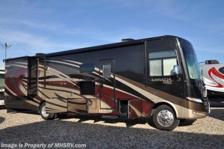 11-13-17 &lt;a href=&quot;http://www.mhsrv.com/coachmen-rv/&quot;&gt;&lt;img src=&quot;http://www.mhsrv.com/images/sold-coachmen.jpg&quot; width=&quot;383&quot; height=&quot;141&quot; border=&quot;0&quot; /&gt;&lt;/a&gt; Coachmen RV for Sale- 2017 Coachmen Mirada 37TB 2 full bath Bunk Model with 2 slides and 8,563 miles. This RV is approximately 37 feet 6 inches in length and features a Ford V10 engine, Ford chassis, 5.5KW Onan generator with AGS, power patio awning, slide-out room toppers, electric &amp; gas water heater, pass-thru storage with side swing baggage doors, aluminum wheels, clear front paint mask, black tank rinsing system, dual water filtration system, exterior shower, gravel shield, 5K lb. hitch, automatic hydraulic leveling system, 3 camera monitoring system, exterior entertainment center, inverter, 7 foot ceilings, soft touch ceilings, booth converts to sleeper, dual pane windows, solar/black-out shades, fireplace, convection microwave, 3 burner range with oven, solid surface counter, sink covers, residential fridge, stack washer/dryer, glass door shower with seat, king size bed, 3 flat panel TV&#39;s, 2 ducted A/Cs and much more. For additional information and photos please visit Motor Home Specialist at www.MHSRV.com or call 800-335-6054.