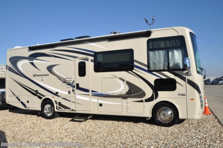 1-30-19 &lt;a href=&quot;http://www.mhsrv.com/thor-motor-coach/&quot;&gt;&lt;img src=&quot;http://www.mhsrv.com/images/sold-thor.jpg&quot; width=&quot;383&quot; height=&quot;141&quot; border=&quot;0&quot;&gt;&lt;/a&gt;   
MSRP $129,638. New 2018 Thor Motor Coach Windsport 27B is approximately 29 feet 3 inches in length with a two slides, king bed, exterior TV, Ford Triton V-10 engine and automatic leveling jacks. New features for 2018 include updated d&#233;cor, thicker solid surface counters, raised bathroom vanity, flush covered glass stove top, LED running &amp; marker lights, pre-wired for solar charging, power driver seat and more. Optional equipment includes the beautiful partial paint HD-Max high gloss exterior. The Thor Motor Coach Windsport RV also features a tinted one piece windshield, heated and enclosed underbelly, black tank flush, LED ceiling lighting, bedroom TV, power overhead loft, frameless windows, power patio awning with LED lighting, night shades, kitchen backsplash, refrigerator, microwave and much more. For more complete details on this unit and our entire inventory including brochures, window sticker, videos, photos, reviews &amp; testimonials as well as additional information about Motor Home Specialist and our manufacturers please visit us at MHSRV.com or call 800-335-6054. At Motor Home Specialist, we DO NOT charge any prep or orientation fees like you will find at other dealerships. All sale prices include a 200-point inspection, interior &amp; exterior wash, detail service and a fully automated high-pressure rain booth test and coach wash that is a standout service unlike that of any other in the industry. You will also receive a thorough coach orientation with an MHSRV technician, an RV Starter&#39;s kit, a night stay in our delivery park featuring landscaped and covered pads with full hook-ups and much more! Read Thousands upon Thousands of 5-Star Reviews at MHSRV.com and See What They Had to Say About Their Experience at Motor Home Specialist. WHY PAY MORE?... WHY SETTLE FOR LESS?