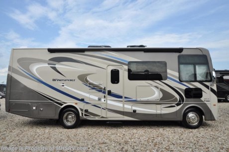 11/14/19 &lt;a href=&quot;http://www.mhsrv.com/thor-motor-coach/&quot;&gt;&lt;img src=&quot;http://www.mhsrv.com/images/sold-thor.jpg&quot; width=&quot;383&quot; height=&quot;141&quot; border=&quot;0&quot;&gt;&lt;/a&gt;   
MSRP $139,554. New 2019 Thor Motor Coach Windsport 27B is approximately 29 feet 3 inches in length with a two slides, king bed, exterior TV, Ford Triton V-10 engine and automatic leveling jacks. Some of the many new features coming to the 2019 Windsport include not only exterior &amp; interior styling updates but also the Firefly Multiplex wiring control system, 10” touchscreen radio &amp; monitor, Wi-Fi extender, stainless steel galley sink, a 360 Siphon Vent, soundbar in the exterior entertainment center and much more.Optional equipment includes the beautiful partial paint HD-Max high gloss exterior, single child safety tether, dual A/C, 50-amp service and 5.5KW generator. The Thor Motor Coach Windsport RV also features a tinted one piece windshield, heated and enclosed underbelly, black tank flush, LED ceiling lighting, bedroom TV, LED running and marker lights, power driver&#39;s seat, power overhead loft, raised bathroom vanity, frameless windows, power patio awning with LED lighting, night shades, flush covered glass stovetop, kitchen backsplash, refrigerator, microwave and much more. For more complete details on this unit and our entire inventory including brochures, window sticker, videos, photos, reviews &amp; testimonials as well as additional information about Motor Home Specialist and our manufacturers please visit us at MHSRV.com or call 800-335-6054. At Motor Home Specialist, we DO NOT charge any prep or orientation fees like you will find at other dealerships. All sale prices include a 200-point inspection, interior &amp; exterior wash, detail service and a fully automated high-pressure rain booth test and coach wash that is a standout service unlike that of any other in the industry. You will also receive a thorough coach orientation with an MHSRV technician, an RV Starter&#39;s kit, a night stay in our delivery park featuring landscaped and covered pads with full hook-ups and much more! Read Thousands upon Thousands of 5-Star Reviews at MHSRV.com and See What They Had to Say About Their Experience at Motor Home Specialist. WHY PAY MORE?... WHY SETTLE FOR LESS?