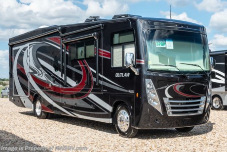 6-3-19 &lt;a href=&quot;http://www.mhsrv.com/thor-motor-coach/&quot;&gt;&lt;img src=&quot;http://www.mhsrv.com/images/sold-thor.jpg&quot; width=&quot;383&quot; height=&quot;141&quot; border=&quot;0&quot;&gt;&lt;/a&gt;   MSRP $220,651.  New 2019 Thor Motor Coach Outlaw Toy Hauler model 37GP is approximately 38 feet 9 inches in length with 2 slide-out rooms, 2 drop down patios with entry steps, Ford 26-Series chassis with Triton V-10 engine, frameless windows, high polished aluminum wheels, residential refrigerator, electric rear patio awning, bug screen curtain in the garage, roller shades on the driver &amp; passenger windows, as well as drop down ramp door with spring assist &amp; railing for patio use. New features for 2019 include new exterior graphics, updated d&#233;cor stylings, a power driver chair, wi-fi extender, solar charge controller, front cap with chrome light bezels &amp; accent lighting, clear front mask paint protection, 360 Siphon Vent cap, upgraded exterior entertainment center with a sound bar and a tankless water heater system. Options include the beautiful full body exterior, leatherette jackknife sofa in garage and frameless dual pane windows. The Outlaw toy hauler RV has an incredible list of standard features including beautiful wood &amp; interior decor packages, LED TVs, (3) A/C units, power patio awing with integrated LED lighting, dual side entrance doors, 1-piece windshield, a 5500 Onan generator, 3 camera monitoring system, automatic leveling system, Soft Touch leather furniture, day/night shades and much more. For more complete details on this unit and our entire inventory including brochures, window sticker, videos, photos, reviews &amp; testimonials as well as additional information about Motor Home Specialist and our manufacturers please visit us at MHSRV.com or call 800-335-6054. At Motor Home Specialist, we DO NOT charge any prep or orientation fees like you will find at other dealerships. All sale prices include a 200-point inspection, interior &amp; exterior wash, detail service and a fully automated high-pressure rain booth test and coach wash that is a standout service unlike that of any other in the industry. You will also receive a thorough coach orientation with an MHSRV technician, an RV Starter&#39;s kit, a night stay in our delivery park featuring landscaped and covered pads with full hook-ups and much more! Read Thousands upon Thousands of 5-Star Reviews at MHSRV.com and See What They Had to Say About Their Experience at Motor Home Specialist. WHY PAY MORE?... WHY SETTLE FOR LESS?