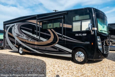 6/2/20 &lt;a href=&quot;http://www.mhsrv.com/thor-motor-coach/&quot;&gt;&lt;img src=&quot;http://www.mhsrv.com/images/sold-thor.jpg&quot; width=&quot;383&quot; height=&quot;141&quot; border=&quot;0&quot;&gt;&lt;/a&gt;   MSRP $220,651.  New 2019 Thor Motor Coach Outlaw Toy Hauler model 37GP is approximately 38 feet 9 inches in length with 2 slide-out rooms, 2 drop down patios with entry steps, Ford 26-Series chassis with Triton V-10 engine, frameless windows, high polished aluminum wheels, residential refrigerator, electric rear patio awning, bug screen curtain in the garage, roller shades on the driver &amp; passenger windows, as well as drop down ramp door with spring assist &amp; railing for patio use. New features for 2019 include new exterior graphics, updated d&#233;cor stylings, a power driver chair, wi-fi extender, solar charge controller, front cap with chrome light bezels &amp; accent lighting, clear front mask paint protection, 360 Siphon Vent cap, upgraded exterior entertainment center with a sound bar and a tankless water heater system. Options include the beautiful full body exterior, leatherette jackknife sofa in garage and frameless dual pane windows. The Outlaw toy hauler RV has an incredible list of standard features including beautiful wood &amp; interior decor packages, LED TVs, (3) A/C units, power patio awing with integrated LED lighting, dual side entrance doors, 1-piece windshield, a 5500 Onan generator, 3 camera monitoring system, automatic leveling system, Soft Touch leather furniture, day/night shades and much more. For more complete details on this unit and our entire inventory including brochures, window sticker, videos, photos, reviews &amp; testimonials as well as additional information about Motor Home Specialist and our manufacturers please visit us at MHSRV.com or call 800-335-6054. At Motor Home Specialist, we DO NOT charge any prep or orientation fees like you will find at other dealerships. All sale prices include a 200-point inspection, interior &amp; exterior wash, detail service and a fully automated high-pressure rain booth test and coach wash that is a standout service unlike that of any other in the industry. You will also receive a thorough coach orientation with an MHSRV technician, an RV Starter&#39;s kit, a night stay in our delivery park featuring landscaped and covered pads with full hook-ups and much more! Read Thousands upon Thousands of 5-Star Reviews at MHSRV.com and See What They Had to Say About Their Experience at Motor Home Specialist. WHY PAY MORE?... WHY SETTLE FOR LESS?