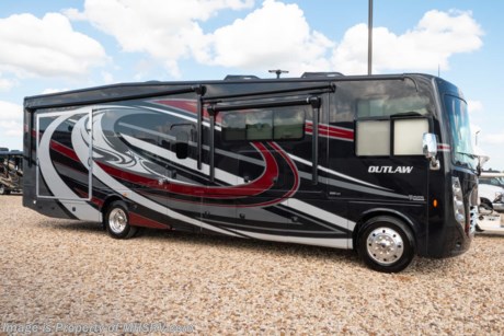 10-22-18 &lt;a href=&quot;http://www.mhsrv.com/thor-motor-coach/&quot;&gt;&lt;img src=&quot;http://www.mhsrv.com/images/sold-thor.jpg&quot; width=&quot;383&quot; height=&quot;141&quot; border=&quot;0&quot;&gt;&lt;/a&gt;  MSRP $220,651.  New 2019 Thor Motor Coach Outlaw Toy Hauler model 37GP is approximately 38 feet 9 inches in length with 2 slide-out rooms, 2 drop down patios with entry steps, Ford 26-Series chassis with Triton V-10 engine, frameless windows, high polished aluminum wheels, residential refrigerator, electric rear patio awning, bug screen curtain in the garage, roller shades on the driver &amp; passenger windows, as well as drop down ramp door with spring assist &amp; railing for patio use. New features for 2019 include new exterior graphics, updated d&#233;cor stylings, a power driver chair, wi-fi extender, solar charge controller, front cap with chrome light bezels &amp; accent lighting, clear front mask paint protection, 360 Siphon Vent cap, upgraded exterior entertainment center with a sound bar and a tankless water heater system. Options include the beautiful full body exterior, leatherette jackknife sofa in garage and frameless dual pane windows. The Outlaw toy hauler RV has an incredible list of standard features including beautiful wood &amp; interior decor packages, LED TVs, (3) A/C units, power patio awing with integrated LED lighting, dual side entrance doors, 1-piece windshield, a 5500 Onan generator, 3 camera monitoring system, automatic leveling system, Soft Touch leather furniture, day/night shades and much more. For more complete details on this unit and our entire inventory including brochures, window sticker, videos, photos, reviews &amp; testimonials as well as additional information about Motor Home Specialist and our manufacturers please visit us at MHSRV.com or call 800-335-6054. At Motor Home Specialist, we DO NOT charge any prep or orientation fees like you will find at other dealerships. All sale prices include a 200-point inspection, interior &amp; exterior wash, detail service and a fully automated high-pressure rain booth test and coach wash that is a standout service unlike that of any other in the industry. You will also receive a thorough coach orientation with an MHSRV technician, an RV Starter&#39;s kit, a night stay in our delivery park featuring landscaped and covered pads with full hook-ups and much more! Read Thousands upon Thousands of 5-Star Reviews at MHSRV.com and See What They Had to Say About Their Experience at Motor Home Specialist. WHY PAY MORE?... WHY SETTLE FOR LESS?