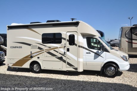 3-4-19 &lt;a href=&quot;http://www.mhsrv.com/thor-motor-coach/&quot;&gt;&lt;img src=&quot;http://www.mhsrv.com/images/sold-thor.jpg&quot; width=&quot;383&quot; height=&quot;141&quot; border=&quot;0&quot;&gt;&lt;/a&gt;   MSRP $124,906. All New 2018 Thor Compass RUV Model 24TF with full-wall slide for sale at Motor Home Specialist; the #1 Volume Selling Motor Home Dealership in the World. The Thor Compass is as versatile and beautiful as it is easy to drive. It is powered by a 3.0L Mercedes-Benz Diesel engine and built on the Mercedes-Benz Sprinter chassis measuring approximately 25 feet in length. Optional equipment includes the HD-Max colored sidewalls and graphics, 12V attic fan, 3.2KW Onan diesel generator and A/C with heat pump. You will also be pleased to find a host of feature appointments that include a tankless water heater, refrigerator with stainless steel door insert, dash CD player with navigation, exterior entertainment center, one piece front cap with built in skylight featuring an electric shade, dash applique, swivel passenger chair, euro-style cabinet doors with soft close hidden hinges, holding tanks with heat pads as well as exterior &amp; interior LED lighting. For more complete details on this unit and our entire inventory including brochures, window sticker, videos, photos, reviews &amp; testimonials as well as additional information about Motor Home Specialist and our manufacturers please visit us at MHSRV.com or call 800-335-6054. At Motor Home Specialist, we DO NOT charge any prep or orientation fees like you will find at other dealerships. All sale prices include a 200-point inspection, interior &amp; exterior wash, detail service and a fully automated high-pressure rain booth test and coach wash that is a standout service unlike that of any other in the industry. You will also receive a thorough coach orientation with an MHSRV technician, an RV Starter&#39;s kit, a night stay in our delivery park featuring landscaped and covered pads with full hook-ups and much more! Read Thousands upon Thousands of 5-Star Reviews at MHSRV.com and See What They Had to Say About Their Experience at Motor Home Specialist. WHY PAY MORE?... WHY SETTLE FOR LESS?