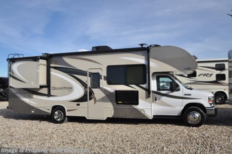 8-30-18 &lt;a href=&quot;http://www.mhsrv.com/thor-motor-coach/&quot;&gt;&lt;img src=&quot;http://www.mhsrv.com/images/sold-thor.jpg&quot; width=&quot;383&quot; height=&quot;141&quot; border=&quot;0&quot;&gt;&lt;/a&gt;  MSRP $115,285.  New 2018 Thor Motor Coach Quantum Class C RV Model RW28 for sale at Motor Home Specialist; the #1 Volume Selling Motor Home Dealership in the World. This beautiful is approximately 30 feet 2 inches in length with two slides, glass door shower, large LED TV on a swivel with Blu-Ray player, exterior entertainment center, Ford E-450 chassis and a Ford Triton V-10 engine. New features for 2018 include a tankless hot water heater, interior step light into bedroom, lighted battery disconnect switch, stainless steel lavatory bowls, bathroom vanity heights raised, Winegard Rayar antenna, solar wiring prep, exterior lights on all storage compartments and much more. Options include the Platinum package which features roller shades, solid surface kitchen countertop, exterior shower, backup camera with monitor and upgraded wheel liners. Additional options include a bedroom TV, 3 burner range, 12V attic vent, heated holding tanks and a cockpit carpet mat. The Quantum Class C RV has an incredible list of standard features including beautiful hardwood cabinets, a cabover loft with skylight (N/A with cabover entertainment center), dash applique, power windows and locks, power patio awning with integrated LED lighting, roof ladder, in-dash media center, Onan generator, cab A/C, battery disconnect switch and much more. For more complete details on this unit and our entire inventory including brochures, window sticker, videos, photos, reviews &amp; testimonials as well as additional information about Motor Home Specialist and our manufacturers please visit us at MHSRV.com or call 800-335-6054. At Motor Home Specialist, we DO NOT charge any prep or orientation fees like you will find at other dealerships. All sale prices include a 200-point inspection, interior &amp; exterior wash, detail service and a fully automated high-pressure rain booth test and coach wash that is a standout service unlike that of any other in the industry. You will also receive a thorough coach orientation with an MHSRV technician, an RV Starter&#39;s kit, a night stay in our delivery park featuring landscaped and covered pads with full hook-ups and much more! Read Thousands upon Thousands of 5-Star Reviews at MHSRV.com and See What They Had to Say About Their Experience at Motor Home Specialist. WHY PAY MORE?... WHY SETTLE FOR LESS?