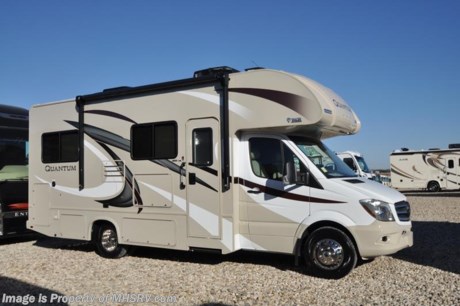 5-11-18 &lt;a href=&quot;http://www.mhsrv.com/thor-motor-coach/&quot;&gt;&lt;img src=&quot;http://www.mhsrv.com/images/sold-thor.jpg&quot; width=&quot;383&quot; height=&quot;141&quot; border=&quot;0&quot;&gt;&lt;/a&gt;  MSRP $117,414. The Quantum Class C RV Model RT24 for sale at Motor Home Specialist; the #1 Volume Selling Motor Home Dealership in the World. This beautiful is approximately 25 feet 8 inches in length with a driver’s side slide, instant tankless water heater, 3.0L V6 Mercedes engine with 188HP and a Mercedes Benz Sprinter chassis. Options include the Platinum package which features roller shades, solid surface kitchen countertop, exterior shower, backup camera with monitor and upgraded wheel liners. Additional options include a bedroom TV, 12V attic fan, second auxiliary battery, electric stabilizing system and a 3.2KW Onan diesel generator. The Quantum Sprinter RV has an incredible list of standard features including deluxe heated/remote exterior mirrors, exterior entertainment center, double door refrigerator, 3 burner cooktop, convection microwave, fiberglass front cap with skylight, power patio awning with LED lighting, roof ladder, exterior grab handle, electric entry step, keyless entry system, dash applique, LED lighting, full extension metal ball-bearing drawer guides, exterior shower and much more. For more complete details on this unit and our entire inventory including brochures, window sticker, videos, photos, reviews &amp; testimonials as well as additional information about Motor Home Specialist and our manufacturers please visit us at MHSRV.com or call 800-335-6054. At Motor Home Specialist, we DO NOT charge any prep or orientation fees like you will find at other dealerships. All sale prices include a 200-point inspection, interior &amp; exterior wash, detail service and a fully automated high-pressure rain booth test and coach wash that is a standout service unlike that of any other in the industry. You will also receive a thorough coach orientation with an MHSRV technician, an RV Starter&#39;s kit, a night stay in our delivery park featuring landscaped and covered pads with full hook-ups and much more! Read Thousands upon Thousands of 5-Star Reviews at MHSRV.com and See What They Had to Say About Their Experience at Motor Home Specialist. WHY PAY MORE?... WHY SETTLE FOR LESS?