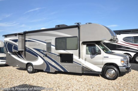 1-11-19 &lt;a href=&quot;http://www.mhsrv.com/thor-motor-coach/&quot;&gt;&lt;img src=&quot;http://www.mhsrv.com/images/sold-thor.jpg&quot; width=&quot;383&quot; height=&quot;141&quot; border=&quot;0&quot;&gt;&lt;/a&gt;  MSRP $125,345.  New 2018 Thor Motor Coach Quantum Class C RV Model RW28 for sale at Motor Home Specialist; the #1 Volume Selling Motor Home Dealership in the World. This beautiful is approximately 30 feet 2 inches in length with two slides, glass door shower, large LED TV on a swivel with Blu-Ray player, exterior entertainment center, Ford E-450 chassis and a Ford Triton V-10 engine. New features for 2018 include a tankless hot water heater, interior step light into bedroom, lighted battery disconnect switch, stainless steel lavatory bowls, bathroom vanity heights raised, Winegard Rayar antenna, solar wiring prep, exterior lights on all storage compartments and much more. Options include the Platinum package which features roller shades, solid surface kitchen countertop, exterior shower, backup camera with monitor and upgraded wheel liners. Additional options include the beautiful full body paint exterior, a bedroom TV, convection microwave, 3 burner range, child safety tether, 12V attic fan, cabover child safety net, heated holding tanks, electric stabilizing system and a cockpit carpet mat. The Quantum Class C RV has an incredible list of standard features including beautiful hardwood cabinets, a cabover loft with skylight (N/A with cabover entertainment center), dash applique, power windows and locks, power patio awning with integrated LED lighting, roof ladder, in-dash media center, Onan generator, cab A/C, battery disconnect switch and much more. For more complete details on this unit and our entire inventory including brochures, window sticker, videos, photos, reviews &amp; testimonials as well as additional information about Motor Home Specialist and our manufacturers please visit us at MHSRV.com or call 800-335-6054. At Motor Home Specialist, we DO NOT charge any prep or orientation fees like you will find at other dealerships. All sale prices include a 200-point inspection, interior &amp; exterior wash, detail service and a fully automated high-pressure rain booth test and coach wash that is a standout service unlike that of any other in the industry. You will also receive a thorough coach orientation with an MHSRV technician, an RV Starter&#39;s kit, a night stay in our delivery park featuring landscaped and covered pads with full hook-ups and much more! Read Thousands upon Thousands of 5-Star Reviews at MHSRV.com and See What They Had to Say About Their Experience at Motor Home Specialist. WHY PAY MORE?... WHY SETTLE FOR LESS?