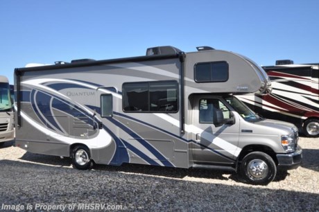 9-4-18 &lt;a href=&quot;http://www.mhsrv.com/thor-motor-coach/&quot;&gt;&lt;img src=&quot;http://www.mhsrv.com/images/sold-thor.jpg&quot; width=&quot;383&quot; height=&quot;141&quot; border=&quot;0&quot;&gt;&lt;/a&gt;     MSRP $117,764.  New 2018 Thor Motor Coach Quantum Class C RV Model RS26 is approximately 27 feet 6 inches in length with a driver’s side slide, Ford E-350 chassis and a Ford Triton V-10 engine. New features for 2018 include a tankless hot water heater, interior step light into bedroom, lighted battery disconnect switch, stainless steel lavatory bowls, bathroom vanity heights raised, Winegard Rayar antenna, solar wiring prep, exterior lights on all storage compartments and much more. Options include the Platinum package which features roller shades, solid surface kitchen countertop, exterior shower, backup camera with monitor and upgraded wheel liners. Additional options include the beautiful full body paint exterior, bedroom TV, exterior entertainment center, convection microwave, 3 burner range with oven, single child safety tether, 12V attic vent, cabover child safety net, upgraded A/C, heated holding tanks, second auxiliary battery, electric stabilizing system, heated remote exterior mirrors with integrated side view cameras, power driver&#39;s seat and a cockpit carpet mat. The Quantum Class C RV has an incredible list of standard features including beautiful hardwood cabinets, a cabover loft with skylight (N/A with cabover entertainment center), dash applique, power windows and locks, power patio awning with integrated LED lighting, roof ladder, in-dash media center, Onan generator, cab A/C, battery disconnect switch and much more. For more complete details on this unit and our entire inventory including brochures, window sticker, videos, photos, reviews &amp; testimonials as well as additional information about Motor Home Specialist and our manufacturers please visit us at MHSRV.com or call 800-335-6054. At Motor Home Specialist, we DO NOT charge any prep or orientation fees like you will find at other dealerships. All sale prices include a 200-point inspection, interior &amp; exterior wash, detail service and a fully automated high-pressure rain booth test and coach wash that is a standout service unlike that of any other in the industry. You will also receive a thorough coach orientation with an MHSRV technician, an RV Starter&#39;s kit, a night stay in our delivery park featuring landscaped and covered pads with full hook-ups and much more! Read Thousands upon Thousands of 5-Star Reviews at MHSRV.com and See What They Had to Say About Their Experience at Motor Home Specialist. WHY PAY MORE?... WHY SETTLE FOR LESS?