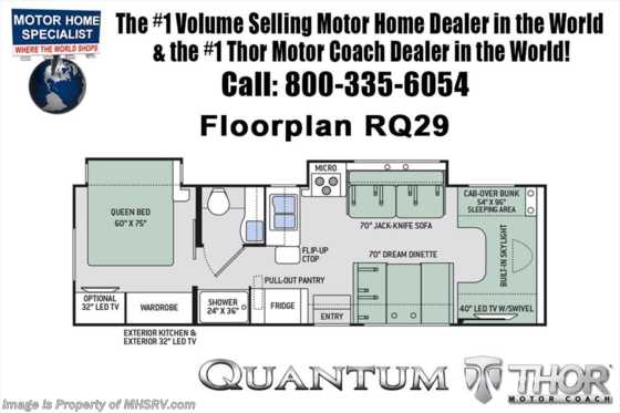 2018 Thor Motor Coach Quantum RQ29 RV for Sale at MHSRV W/ Platinum Pkg Floorplan