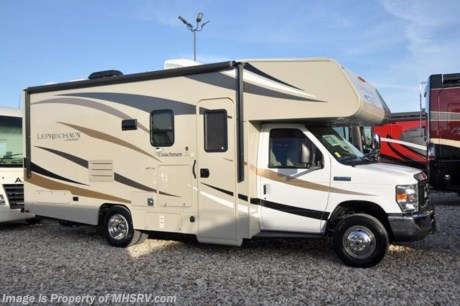 12-10-18 &lt;a href=&quot;http://www.mhsrv.com/coachmen-rv/&quot;&gt;&lt;img src=&quot;http://www.mhsrv.com/images/sold-coachmen.jpg&quot; width=&quot;383&quot; height=&quot;141&quot; border=&quot;0&quot;&gt;&lt;/a&gt;   MSRP $87,860. New 2018 Coachmen Leprechaun Model 210RS measures approximately 24 feet 3 inches in length and is powered by a Ford engine and Ford E350 chassis. This beautiful RV includes the Leprechaun Value Leader Package which features tinted windows, dash radio with bluetooth, power awning, LED exterior &amp; interior lighting, 1-piece countetops, metal running boards, solar panel connection port, glass shower door, Onan generator, recessed 3 burner cooktop with oven, night shades, roller bearing drawer glides, Travel Easy Roadside Assistance &amp; Azdel composite sidewalls. Additional options include child safety net, stabilizer jacks, coach TV &amp; DVD player, touchscreen radio &amp; backup monitor. For more complete details on this unit and our entire inventory including brochures, window sticker, videos, photos, reviews &amp; testimonials as well as additional information about Motor Home Specialist and our manufacturers please visit us at MHSRV.com or call 800-335-6054. At Motor Home Specialist, we DO NOT charge any prep or orientation fees like you will find at other dealerships. All sale prices include a 200-point inspection, interior &amp; exterior wash, detail service and a fully automated high-pressure rain booth test and coach wash that is a standout service unlike that of any other in the industry. You will also receive a thorough coach orientation with an MHSRV technician, an RV Starter&#39;s kit, a night stay in our delivery park featuring landscaped and covered pads with full hook-ups and much more! Read Thousands upon Thousands of 5-Star Reviews at MHSRV.com and See What They Had to Say About Their Experience at Motor Home Specialist. WHY PAY MORE?... WHY SETTLE FOR LESS?
