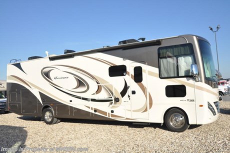 12-26-17 &lt;a href=&quot;http://www.mhsrv.com/thor-motor-coach/&quot;&gt;&lt;img src=&quot;http://www.mhsrv.com/images/sold-thor.jpg&quot; width=&quot;383&quot; height=&quot;141&quot; border=&quot;0&quot; /&gt;&lt;/a&gt; **Consignment** Used Thor Motor Coach for Sale- 2017 Thor Motor Coach Hurricane 34F with full-wall slide and 1,603 miles. This RV is approximately 35 feet 8 inches in length and features a Ford V10 engine, Ford chassis, power mirrors with heat, 5.5KW Onan generator with AGS, power patio awning, slide-out room topper, electric &amp; gas water heater, pass-thru storage with side swing baggage doors, wheel simulators, exterior grill, middle LED running lights, black tank rinsing system, exterior shower, 8K lb. hitch, automatic hydraulic leveling system, 3 camera monitoring system, exterior entertainment center, inverter, booth converts to sleeper, black-out shades, microwave, 3 burner range with oven, solid surface counter, sink covers, residential refrigerator, glass door shower, king size bed, cab over loft, exterior kitchen with mini fridge and sink, 3 flat panel TV&#39;s, 2 ducted A/Cs and much more. For additional information and photos please visit Motor Home Specialist at www.MHSRV.com or call 800-335-6054.
