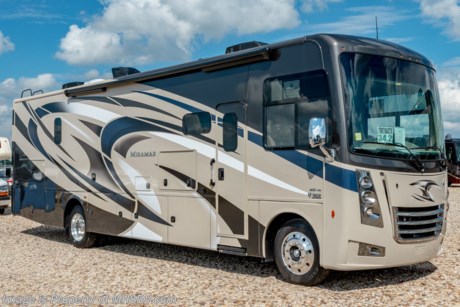 10-31-18 &lt;a href=&quot;http://www.mhsrv.com/thor-motor-coach/&quot;&gt;&lt;img src=&quot;http://www.mhsrv.com/images/sold-thor.jpg&quot; width=&quot;383&quot; height=&quot;141&quot; border=&quot;0&quot;&gt;&lt;/a&gt;  MSRP $171,893. The New 2019 Thor Motor Coach Miramar 34.2 class A gas motor home measures approximately 36 feet in length featuring a full wall slide, king size bed, Ford Triton V-10 engine, Ford 22 Series chassis, high polished aluminum wheels and automatic leveling system with touch pad controls. New features for 2019 include the new HD-Max partial paint exteriors, new d&#233;cor &amp; updated stylings, Wi-Fi extender, solar charge controller, 360 Siphon Vent cap, upgraded exterior entertainment center with sound bar, battery tray now accommodates both 6V &amp; 12V battery configurations and a tankless water heater system. Options include the beautiful HD-Max partial paint exterior and an electric fireplace with remote control. The Thor Motor Coach Miramar also features one of the most impressive lists of standard equipment in the RV industry including a power patio awning with LED lights, Firefly Multiplex Wiring Control System, 84” interior heights, raised panel cabinet doors, induction cooktop, convection microwave, frameless windows, slide-out room awning toppers, heated/remote exterior mirrors with integrated side view cameras, side hinged baggage doors, heated and enclosed holding tanks, residential refrigerator, Onan generator, water heater, pass-thru storage, roof ladder, one-piece windshield, bedroom TV, 50 amp service, emergency start switch, electric entrance steps, power privacy shade, soft touch vinyl ceilings, glass door shower and much more. For more complete details on this unit and our entire inventory including brochures, window sticker, videos, photos, reviews &amp; testimonials as well as additional information about Motor Home Specialist and our manufacturers please visit us at MHSRV.com or call 800-335-6054. At Motor Home Specialist, we DO NOT charge any prep or orientation fees like you will find at other dealerships. All sale prices include a 200-point inspection, interior &amp; exterior wash, detail service and a fully automated high-pressure rain booth test and coach wash that is a standout service unlike that of any other in the industry. You will also receive a thorough coach orientation with an MHSRV technician, an RV Starter&#39;s kit, a night stay in our delivery park featuring landscaped and covered pads with full hook-ups and much more! Read Thousands upon Thousands of 5-Star Reviews at MHSRV.com and See What They Had to Say About Their Experience at Motor Home Specialist. WHY PAY MORE?... WHY SETTLE FOR LESS?