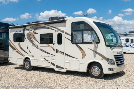  7/13/19 &lt;a href=&quot;http://www.mhsrv.com/thor-motor-coach/&quot;&gt;&lt;img src=&quot;http://www.mhsrv.com/images/sold-thor.jpg&quot; width=&quot;383&quot; height=&quot;141&quot; border=&quot;0&quot;&gt;&lt;/a&gt;     
MSRP $118,808. Thor Motor Coach has done it again with the world&#39;s first RUV! (Recreational Utility Vehicle) Check out the New 2019 Thor Motor Coach Axis RUV Model 24.1 with slide-out room. The Axis combines Style, Function, Affordability &amp; Innovation like no other RV available in the industry today! It is powered by a Ford Triton V-10 engine and is approximately 25 feet 6 inches in length. Taking superior drivability even one step further, the Axis will also feature something normally only found in a high-end luxury diesel pusher motor coach... an Independent Front Suspension system! With a style all its own the Axis will provide superior handling and fuel economy and appeal to couples &amp; family RVers as well. You will also find a full size power drop down loft above the cockpit spacious living room and even pass-through exterior storage. Optional equipment includes the HD-Max colored sidewalls, electric stabilizing system and holding tanks with heat pads. New features for 2019 include Multi-plex lighting &amp; system control, gas &amp; induction burner on the cooktop exterior TV on swivel bracket with soundbar, backup monitor with new integrated rear wall camera, 360 Siphon holding tank vent cap, black tank flush and many more. You will also be pleased to find a host of feature appointments that include tinted and frameless windows, euro-style cabinet doors with soft close hidden hinges, attic fan with vent cover, 15K BTU A/C, below counter convection microwave, stainless steel galley sink, LED accent lighting throughout, roller shades, armless awning, LED running lights, living room TV, LED ceiling lights, Onan generator, water heater, power and heated mirrors with integrated side-view cameras, back-up camera, 8,000 lb. trailer hitch, spacious cockpit design with unparalleled visibility as well as a fold out map/laptop table and an additional cab table that can easily be stored when traveling.  For more complete details on this unit and our entire inventory including brochures, window sticker, videos, photos, reviews &amp; testimonials as well as additional information about Motor Home Specialist and our manufacturers please visit us at MHSRV.com or call 800-335-6054. At Motor Home Specialist, we DO NOT charge any prep or orientation fees like you will find at other dealerships. All sale prices include a 200-point inspection, interior &amp; exterior wash, detail service and a fully automated high-pressure rain booth test and coach wash that is a standout service unlike that of any other in the industry. You will also receive a thorough coach orientation with an MHSRV technician, an RV Starter&#39;s kit, a night stay in our delivery park featuring landscaped and covered pads with full hook-ups and much more! Read Thousands upon Thousands of 5-Star Reviews at MHSRV.com and See What They Had to Say About Their Experience at Motor Home Specialist. WHY PAY MORE?... WHY SETTLE FOR LESS?