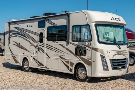 10/5/19 &lt;a href=&quot;http://www.mhsrv.com/thor-motor-coach/&quot;&gt;&lt;img src=&quot;http://www.mhsrv.com/images/sold-thor.jpg&quot; width=&quot;383&quot; height=&quot;141&quot; border=&quot;0&quot;&gt;&lt;/a&gt;   MSRP $125,348. New 2019 Thor Motor Coach A.C.E. Model 27.2 is approximately 28 feet 9 inches in length featuring 2 slides, king size bed, modern decor updates, Ford V-10 engine, hydraulic leveling jacks, LED running &amp; marker lights and the beautiful HD-Max exterior. The A.C.E. is the class A &amp; C Evolution. It Combines many of the most popular features of a class A motor home and a class C motor home to make something truly unique to the RV industry. New features for 2019 include a new instrument panel layout now with a 10&quot; touchscreen radio &amp; monitor, bedroom 12V outlet for CPAP machines, a new front cap with chrome grill &amp; chrome light bezels, 360 Siphon Vent cap, 1&quot; fresh water tank drain, the battery tray&#39;s now accomadate both 6V &amp; 12V battery configurations and a soundbar has been added to the exterior entertainment center. Options include the beautiful HD-Max exterior and a single child safety tether. The A.C.E. also features frameless windows, drop down overhead loft, bedroom TV, exterior entertainment center, attic fans, black tank flush, second auxiliary battery, power side mirrors with integrated side view cameras, a mud-room, roof ladder, generator, electric patio awning with integrated LED lights, AM/FM/CD, stainless steel wheel liners, hitch, valve stem extenders, refrigerator, microwave, water heater, one-piece windshield with &quot;20/20 vision&quot; front cap that helps eliminate heat and sunlight from getting into the drivers vision, cockpit mirrors, slide-out workstation in the dash, floor level cockpit window for better visibility while turning and a &quot;below floor&quot; furnace and water heater helping keep the noise to an absolute minimum and the exhaust away from the kids and pets.  For more complete details on this unit and our entire inventory including brochures, window sticker, videos, photos, reviews &amp; testimonials as well as additional information about Motor Home Specialist and our manufacturers please visit us at MHSRV.com or call 800-335-6054. At Motor Home Specialist, we DO NOT charge any prep or orientation fees like you will find at other dealerships. All sale prices include a 200-point inspection, interior &amp; exterior wash, detail service and a fully automated high-pressure rain booth test and coach wash that is a standout service unlike that of any other in the industry. You will also receive a thorough coach orientation with an MHSRV technician, an RV Starter&#39;s kit, a night stay in our delivery park featuring landscaped and covered pads with full hook-ups and much more! Read Thousands upon Thousands of 5-Star Reviews at MHSRV.com and See What They Had to Say About Their Experience at Motor Home Specialist. WHY PAY MORE?... WHY SETTLE FOR LESS?