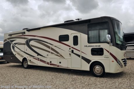 1-30-19 &lt;a href=&quot;http://www.mhsrv.com/thor-motor-coach/&quot;&gt;&lt;img src=&quot;http://www.mhsrv.com/images/sold-thor.jpg&quot; width=&quot;383&quot; height=&quot;141&quot; border=&quot;0&quot;&gt;&lt;/a&gt;    MSRP $153,391. New 2019 Thor Motor Coach Hurricane 35M Bath &amp; 1/2 is approximately 36 feet 9 inches in length with two slides, king size bed, exterior TV, Ford Triton V-10 engine and automatic leveling jacks. Some of the many new features coming to the 2019 Hurricane include not only exterior &amp; interior styling updates but also the Firefly Multiplex wiring control system, 10” touchscreen radio &amp; monitor, Wi-Fi extender, stainless steel galley sink, a 360 Siphon Vent, soundbar in the exterior entertainment center and much more. This unit features the optional partial paint exterior and child safety tether. The Thor Motor Coach Hurricane RV also features a tinted one piece windshield, heated and enclosed underbelly, black tank flush, LED ceiling lighting, bedroom TV, LED running and marker lights, power driver&#39;s seat, power overhead loft, raised bathroom vanity, frameless windows, power patio awning with LED lighting, night shades, flush covered glass stovetop, kitchen backsplash, refrigerator, microwave and much more. For more complete details on this unit and our entire inventory including brochures, window sticker, videos, photos, reviews &amp; testimonials as well as additional information about Motor Home Specialist and our manufacturers please visit us at MHSRV.com or call 800-335-6054. At Motor Home Specialist, we DO NOT charge any prep or orientation fees like you will find at other dealerships. All sale prices include a 200-point inspection, interior &amp; exterior wash, detail service and a fully automated high-pressure rain booth test and coach wash that is a standout service unlike that of any other in the industry. You will also receive a thorough coach orientation with an MHSRV technician, an RV Starter&#39;s kit, a night stay in our delivery park featuring landscaped and covered pads with full hook-ups and much more! Read Thousands upon Thousands of 5-Star Reviews at MHSRV.com and See What They Had to Say About Their Experience at Motor Home Specialist. WHY PAY MORE?... WHY SETTLE FOR LESS?