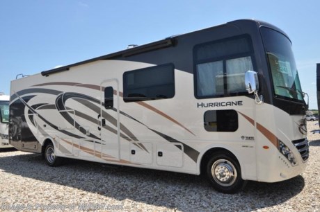 8-20-18 &lt;a href=&quot;http://www.mhsrv.com/thor-motor-coach/&quot;&gt;&lt;img src=&quot;http://www.mhsrv.com/images/sold-thor.jpg&quot; width=&quot;383&quot; height=&quot;141&quot; border=&quot;0&quot;&gt;&lt;/a&gt;   MSRP $151,741. New 2019 Thor Motor Coach Hurricane 34J Bunk Model is approximately 35 feet 7 inches in length with a full-wall slide, king size bed, exterior TV, Ford Triton V-10 engine and automatic leveling jacks. Some of the many new features coming to the 2019 Hurricane include not only exterior &amp; interior styling updates but also the Firefly Multiplex wiring control system, 10” touchscreen radio &amp; monitor, Wi-Fi extender, stainless steel galley sink, a 360 Siphon Vent, soundbar in the exterior entertainment center and much more. This unit features the optional partial paint exterior and child safety tether. The Thor Motor Coach Hurricane RV also features a tinted one piece windshield, heated and enclosed underbelly, black tank flush, LED ceiling lighting, bedroom TV, LED running and marker lights, power driver&#39;s seat, power overhead loft, raised bathroom vanity, frameless windows, power patio awning with LED lighting, night shades, flush covered glass stovetop, kitchen backsplash, refrigerator, microwave and much more. For more complete details on this unit and our entire inventory including brochures, window sticker, videos, photos, reviews &amp; testimonials as well as additional information about Motor Home Specialist and our manufacturers please visit us at MHSRV.com or call 800-335-6054. At Motor Home Specialist, we DO NOT charge any prep or orientation fees like you will find at other dealerships. All sale prices include a 200-point inspection, interior &amp; exterior wash, detail service and a fully automated high-pressure rain booth test and coach wash that is a standout service unlike that of any other in the industry. You will also receive a thorough coach orientation with an MHSRV technician, an RV Starter&#39;s kit, a night stay in our delivery park featuring landscaped and covered pads with full hook-ups and much more! Read Thousands upon Thousands of 5-Star Reviews at MHSRV.com and See What They Had to Say About Their Experience at Motor Home Specialist. WHY PAY MORE?... WHY SETTLE FOR LESS?