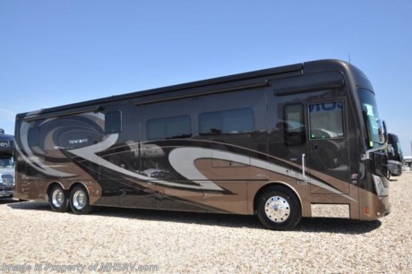 6-23-18 &lt;a href=&quot;http://www.mhsrv.com/thor-motor-coach/&quot;&gt;&lt;img src=&quot;http://www.mhsrv.com/images/sold-thor.jpg&quot; width=&quot;383&quot; height=&quot;141&quot; border=&quot;0&quot;&gt;&lt;/a&gt;  MSRP $435,673.  New 2018 Thor Motor Coach Tuscany 42GX bath &amp; &#189; for sale at Motor Home Specialist; the #1 Volume Selling Motor Home Dealership in the World. This beautiful RV is approximately 43 feet 1 inch in length with 3 slides including theater seats, full wall slide, retractable 55” LED TV, fireplace, diesel fired Aqua Hot, stackable washer/dryer, 450HP Cummins diesel engine, Freightliner tag axle chassis with IFS and an Allison 6-speed automatic transmission. New features for the 2018 Tuscany include a side radiator chassis, new front &amp; rear caps, new raised chrome logos, Touchtronics keyless entry system, 2,800 watt Pure Sine inverter with 6 house batteries, roof mounted awnings with matching aluminum boxes, Winegard CONNECT 4G/wifi system, flip entry step, solar charging with Bluetooth controller, slide room end walls with painted matching graphics, revised furniture styling, tile backsplash in bathroom and more. Options include the beautiful full body paint exterior and Ultra-Fabrics dream dinette. This luxury diesel motor home also features a host of impressive standard features such as a residential refrigerator, dishwasher drawer, exterior entertainment center, high polished aluminum wheels, (2) stage Jacobs brake, dual fuel fills, full length stainless stone guard, fully automatic leveling system, 10KW generator, (3) 15K BTU low-profile roof A/C&#39;s with heat pumps and MUCH more. For more complete details on this unit and our entire inventory including brochures, window sticker, videos, photos, reviews &amp; testimonials as well as additional information about Motor Home Specialist and our manufacturers please visit us at MHSRV.com or call 800-335-6054. At Motor Home Specialist, we DO NOT charge any prep or orientation fees like you will find at other dealerships. All sale prices include a 200-point inspection, interior &amp; exterior wash, detail service and a fully automated high-pressure rain booth test and coach wash that is a standout service unlike that of any other in the industry. You will also receive a thorough coach orientation with an MHSRV technician, an RV Starter&#39;s kit, a night stay in our delivery park featuring landscaped and covered pads with full hook-ups and much more! Read Thousands upon Thousands of 5-Star Reviews at MHSRV.com and See What They Had to Say About Their Experience at Motor Home Specialist. WHY PAY MORE?... WHY SETTLE FOR LESS?
