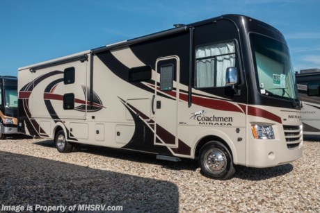 3-25-19 &lt;a href=&quot;http://www.mhsrv.com/coachmen-rv/&quot;&gt;&lt;img src=&quot;http://www.mhsrv.com/images/sold-coachmen.jpg&quot; width=&quot;383&quot; height=&quot;141&quot; border=&quot;0&quot;&gt;&lt;/a&gt;   MSRP $151,846. New 2019 Coachmen Mirada Model 35BH Bunk House. This RV measures approximately 36 feet 10 inches in length and features a bath &amp; 1/2, bunk beds that convert to wardrobe, hardwood cabinet doors and solid surface kitchen counter top. The 2019 Mirada has been upgraded with not only stunning exterior graphics &amp; full body paint but also updated interiors, new backsplashes, new interior solid surface countertop, solid surface dinette table and an upgraded 8,000 lb. hitch. Options include the beautiful partial paint exterior, power drop down bunk, stainless steel appliance package with oven &amp; microwave, LCD TV in the galley, (2)15,000 BTU A/Cs with heat pump, exterior entertainment center and Travel Easy Roadside Assistance. A few standard features that help to set the Mirada apart include reclining/swivel pilot seats, solar privacy shades throughout, power windshield shade, flush mounted 3 burner range with oven, tile backsplash, glass door shower, Onan generator, automatic transfer switch for easy set-up, pass-thru storage, 3 camera monitoring system, automatic leveling jacks and much more. For more complete details on this unit and our entire inventory including brochures, window sticker, videos, photos, reviews &amp; testimonials as well as additional information about Motor Home Specialist and our manufacturers please visit us at MHSRV.com or call 800-335-6054. At Motor Home Specialist, we DO NOT charge any prep or orientation fees like you will find at other dealerships. All sale prices include a 200-point inspection, interior &amp; exterior wash, detail service and a fully automated high-pressure rain booth test and coach wash that is a standout service unlike that of any other in the industry. You will also receive a thorough coach orientation with an MHSRV technician, an RV Starter&#39;s kit, a night stay in our delivery park featuring landscaped and covered pads with full hook-ups and much more! Read Thousands upon Thousands of 5-Star Reviews at MHSRV.com and See What They Had to Say About Their Experience at Motor Home Specialist. WHY PAY MORE?... WHY SETTLE FOR LESS?