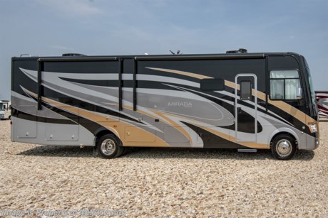 8/1/19 &lt;a href=&quot;http://www.mhsrv.com/coachmen-rv/&quot;&gt;&lt;img src=&quot;http://www.mhsrv.com/images/sold-coachmen.jpg&quot; width=&quot;383&quot; height=&quot;141&quot; border=&quot;0&quot;&gt;&lt;/a&gt;   MSRP $163,373. New 2019 Coachmen Mirada Model 35KB. This RV measures approximately 36 feet 10 inches in length and features a large living area, large wardrobe, hardwood cabinet doors and solid surface kitchen counter top. The 2019 Mirada has been upgraded with not only stunning exterior graphics &amp; full body paint but also updated interiors, new backsplashes, new interior solid surface countertop, solid surface dinette table and an upgraded 8,000 lb. hitch. Options include the beautiful full body paint exterior, Diamond Shield paint protection, power drop down bunk, stainless steel appliance package with oven &amp; microwave, LCD TV in the galley, dual pane windows, (2)15,000 BTU A/Cs with heat pump, exterior entertainment center and Travel Easy Roadside Assistance. A few standard features that help to set the Mirada apart include reclining/swivel pilot seats, solar privacy shades throughout, power windshield shade, flush mounted 3 burner range with oven, tile backsplash, glass door shower, Onan generator, automatic transfer switch for easy set-up, pass-thru storage, 3 camera monitoring system, automatic leveling jacks and much more. For more complete details on this unit and our entire inventory including brochures, window sticker, videos, photos, reviews &amp; testimonials as well as additional information about Motor Home Specialist and our manufacturers please visit us at MHSRV.com or call 800-335-6054. At Motor Home Specialist, we DO NOT charge any prep or orientation fees like you will find at other dealerships. All sale prices include a 200-point inspection, interior &amp; exterior wash, detail service and a fully automated high-pressure rain booth test and coach wash that is a standout service unlike that of any other in the industry. You will also receive a thorough coach orientation with an MHSRV technician, an RV Starter&#39;s kit, a night stay in our delivery park featuring landscaped and covered pads with full hook-ups and much more! Read Thousands upon Thousands of 5-Star Reviews at MHSRV.com and See What They Had to Say About Their Experience at Motor Home Specialist. WHY PAY MORE?... WHY SETTLE FOR LESS?