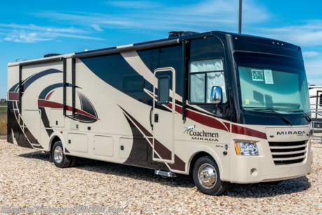 1-2-19 &lt;a href=&quot;http://www.mhsrv.com/coachmen-rv/&quot;&gt;&lt;img src=&quot;http://www.mhsrv.com/images/sold-coachmen.jpg&quot; width=&quot;383&quot; height=&quot;141&quot; border=&quot;0&quot;&gt;&lt;/a&gt;  MSRP $151,791. New 2019 Coachmen Mirada Model 35KB. This RV measures approximately 36 feet 10 inches in length and features a large living area, large wardrobe, hardwood cabinet doors and solid surface kitchen counter top. The 2019 Mirada has been upgraded with not only stunning exterior graphics &amp; full body paint but also updated interiors, new backsplashes, new interior solid surface countertop, solid surface dinette table and an upgraded 8,000 lb. hitch. Options include the beautiful partial paint exterior, power drop down bunk, stainless steel appliance package with oven &amp; microwave, LCD TV in the galley, (2)15,000 BTU A/Cs with heat pump, exterior entertainment center and Travel Easy Roadside Assistance. A few standard features that help to set the Mirada apart include reclining/swivel pilot seats, solar privacy shades throughout, power windshield shade, flush mounted 3 burner range with oven, tile backsplash, glass door shower, Onan generator, automatic transfer switch for easy set-up, pass-thru storage, 3 camera monitoring system, automatic leveling jacks and much more. For more complete details on this unit and our entire inventory including brochures, window sticker, videos, photos, reviews &amp; testimonials as well as additional information about Motor Home Specialist and our manufacturers please visit us at MHSRV.com or call 800-335-6054. At Motor Home Specialist, we DO NOT charge any prep or orientation fees like you will find at other dealerships. All sale prices include a 200-point inspection, interior &amp; exterior wash, detail service and a fully automated high-pressure rain booth test and coach wash that is a standout service unlike that of any other in the industry. You will also receive a thorough coach orientation with an MHSRV technician, an RV Starter&#39;s kit, a night stay in our delivery park featuring landscaped and covered pads with full hook-ups and much more! Read Thousands upon Thousands of 5-Star Reviews at MHSRV.com and See What They Had to Say About Their Experience at Motor Home Specialist. WHY PAY MORE?... WHY SETTLE FOR LESS?