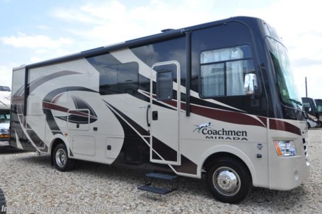 12-10-18 &lt;a href=&quot;http://www.mhsrv.com/coachmen-rv/&quot;&gt;&lt;img src=&quot;http://www.mhsrv.com/images/sold-coachmen.jpg&quot; width=&quot;383&quot; height=&quot;141&quot; border=&quot;0&quot;&gt;&lt;/a&gt;  MSRP $139,333. New 2019 Coachmen Mirada Model 29FW. This RV measures approximately 30 feet 7 inches in length and features a full-wall slide, king bed, hardwood cabinet doors and solid surface kitchen counter top. The 2019 Mirada has been upgraded with not only stunning exterior graphics &amp; full body paint but also updated interiors, new backsplashes, new interior solid surface countertop, solid surface dinette table and an upgraded 8,000 lb. hitch. Options include the beautiful partial paint exterior, power drop down bunk, (2)15,000 BTU A/Cs with heat pump, exterior entertainment center and Travel Easy Roadside Assistance. A few standard features that help to set the Mirada apart include reclining/swivel pilot seats, solar privacy shades throughout, power windshield shade, flush mounted 3 burner range with oven, tile backsplash, glass door shower, Onan generator, automatic transfer switch for easy set-up, pass-thru storage, 3 camera monitoring system, automatic leveling jacks and much more. For more complete details on this unit and our entire inventory including brochures, window sticker, videos, photos, reviews &amp; testimonials as well as additional information about Motor Home Specialist and our manufacturers please visit us at MHSRV.com or call 800-335-6054. At Motor Home Specialist, we DO NOT charge any prep or orientation fees like you will find at other dealerships. All sale prices include a 200-point inspection, interior &amp; exterior wash, detail service and a fully automated high-pressure rain booth test and coach wash that is a standout service unlike that of any other in the industry. You will also receive a thorough coach orientation with an MHSRV technician, an RV Starter&#39;s kit, a night stay in our delivery park featuring landscaped and covered pads with full hook-ups and much more! Read Thousands upon Thousands of 5-Star Reviews at MHSRV.com and See What They Had to Say About Their Experience at Motor Home Specialist. WHY PAY MORE?... WHY SETTLE FOR LESS?