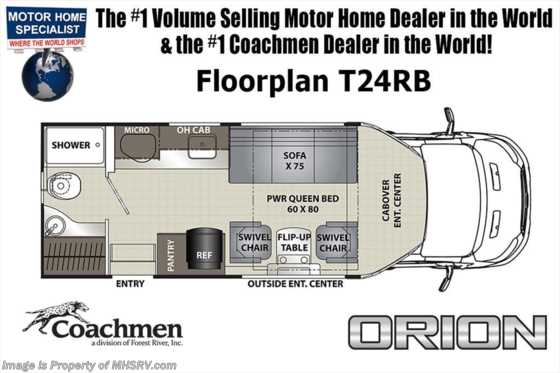 2019 Coachmen Orion Traveler 24RB RV for Sale W/ Rims Floorplan