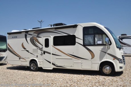5-11-18 &lt;a href=&quot;http://www.mhsrv.com/thor-motor-coach/&quot;&gt;&lt;img src=&quot;http://www.mhsrv.com/images/sold-thor.jpg&quot; width=&quot;383&quot; height=&quot;141&quot; border=&quot;0&quot;&gt;&lt;/a&gt;  
MSRP $121,808. Thor Motor Coach has done it again with the world&#39;s first RUV! (Recreational Utility Vehicle) Check out the New 2018 Thor Motor Coach Axis RUV Model 27.7 with 2 slide-out rooms. The Axis combines Style, Function, Affordability &amp; Innovation like no other RV available in the industry today! It is powered by a Ford Triton V-10 engine and is approximately 28 feet 6 inches in length. Taking superior drivability even one step further, the Axis will also feature something normally only found in a high-end luxury diesel pusher motor coach... an Independent Front Suspension system! With a style all its own the Axis will provide superior handling and fuel economy and appeal to couples &amp; family RVers as well. You will also find another full size power drop down loft above the cockpit, spacious living room and even pass-through exterior storage. Optional equipment includes the HD-Max colored sidewalls and holding tanks with heat pads. New features for 2018 include euro-style cabinet doors with soft close hidden hinges, numerous d&#233;cor updates, attic fan with vent cover mad standard, 15K BTU A/C, larger galley windows, 2 burner gas cooktop, below counter convection microwave, stainless steel galley sink, bathroom vanity heights raised, LED accent lighting throughout, roller shades, new front cap, armless awning, LED running lights and many more. You will also be pleased to find a host of feature appointments that include tinted and frameless windows, power patio awning with LED lights, living room TV, LED ceiling lights, Onan generator, water heater, power and heated mirrors with integrated side-view cameras, back-up camera, 8,000 lb. trailer hitch, spacious cockpit design with unparalleled visibility as well as a fold out map/laptop table and an additional cab table that can easily be stored when traveling.  For more complete details on this unit and our entire inventory including brochures, window sticker, videos, photos, reviews &amp; testimonials as well as additional information about Motor Home Specialist and our manufacturers please visit us at MHSRV.com or call 800-335-6054. At Motor Home Specialist, we DO NOT charge any prep or orientation fees like you will find at other dealerships. All sale prices include a 200-point inspection, interior &amp; exterior wash, detail service and a fully automated high-pressure rain booth test and coach wash that is a standout service unlike that of any other in the industry. You will also receive a thorough coach orientation with an MHSRV technician, an RV Starter&#39;s kit, a night stay in our delivery park featuring landscaped and covered pads with full hook-ups and much more! Read Thousands upon Thousands of 5-Star Reviews at MHSRV.com and See What They Had to Say About Their Experience at Motor Home Specialist. WHY PAY MORE?... WHY SETTLE FOR LESS?