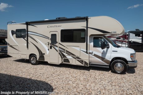 7/10/18 &lt;a href=&quot;http://www.mhsrv.com/thor-motor-coach/&quot;&gt;&lt;img src=&quot;http://www.mhsrv.com/images/sold-thor.jpg&quot; width=&quot;383&quot; height=&quot;141&quot; border=&quot;0&quot;&gt;&lt;/a&gt; MSRP $108,242. The new 2019 Thor Motor Coach Chateau Class C RV 28Z model is approximately 29 feet 11 inches in length with a Ford chassis, V10 Ford engine &amp; an 8,000-lb. trailer hitch. New features for 2019 include not only new exterior graphics &amp; interior d&#233;cor updates but also bedroom USB power charging center for electronics, a bedroom 12V outlet for CPAP machines, power bathroom vent, solar charge controller, 360 Siphon RV holding tank vent cap, 1” flush system, black tank system and much more. Options include the beautiful HD-Max exterior, bedroom TV, exterior entertainment center, convection microwave, 3 burner range W/ oven, leatherette jackknife sofa, leatherette booth dinette, single child safety tether, attic fan, cabover safety net, upgraded A/C, exterior shower, holding tanks with heat pads, second auxiliary battery, stainless steel wheel liners, keyless cab entry, valve stem extenders, electric stabilizing system, heated remote exterior mirrors with side cameras, power driver&#39;s seat, leatherette driver &amp; passenger chairs, cockpit carpet mat and dash applique. The Chateau RV has an incredible list of standard features including back-up monitor with touch screen dash stereo, double door refrigerator, pop up outlet &amp; charging station, bedroom USB charging port, 12V outlet in bedroom for CPAP machine, mid-ship 40&quot; TV, BluRay player in living room, Onan generator, solar charge controller, 6 gallon gas/electric water heater, exterior LP connection, black tank flush system and an auxiliary battery (2 aux. batteries on 31 W model). For more complete details on this unit and our entire inventory including brochures, window sticker, videos, photos, reviews &amp; testimonials as well as additional information about Motor Home Specialist and our manufacturers please visit us at MHSRV.com or call 800-335-6054. At Motor Home Specialist, we DO NOT charge any prep or orientation fees like you will find at other dealerships. All sale prices include a 200-point inspection, interior &amp; exterior wash, detail service and a fully automated high-pressure rain booth test and coach wash that is a standout service unlike that of any other in the industry. You will also receive a thorough coach orientation with an MHSRV technician, an RV Starter&#39;s kit, a night stay in our delivery park featuring landscaped and covered pads with full hook-ups and much more! Read Thousands upon Thousands of 5-Star Reviews at MHSRV.com and See What They Had to Say About Their Experience at Motor Home Specialist. WHY PAY MORE?... WHY SETTLE FOR LESS?
