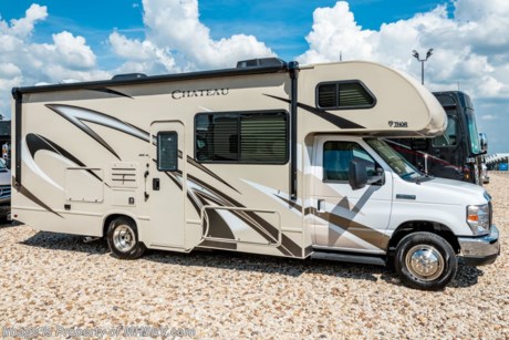 6-3-19 &lt;a href=&quot;http://www.mhsrv.com/thor-motor-coach/&quot;&gt;&lt;img src=&quot;http://www.mhsrv.com/images/sold-thor.jpg&quot; width=&quot;383&quot; height=&quot;141&quot; border=&quot;0&quot;&gt;&lt;/a&gt;    MSRP $103,261. The new 2019 Thor Motor Coach Chateau Class C RV 26B model is approximately 27 feet 6 inches in length with a Ford chassis, V10 Ford engine &amp; an 8,000-lb. trailer hitch. New features for 2019 include not only new exterior graphics &amp; interior d&#233;cor updates but also bedroom USB power charging center for electronics, a bedroom 12V outlet for CPAP machines, power bathroom vent, solar charge controller, 360 Siphon RV holding tank vent cap, 1” flush system, black tank system and much more. Options include the beautiful HD-Max exterior, bedroom TV, exterior entertainment center, convection microwave, 3 burner range W/ oven, leatherette jackknife sofa, leatherette booth dinette, single child safety tether, attic fan, cabover safety net, upgraded A/C, exterior shower, holding tanks with heat pads, second auxiliary battery, stainless steel wheel liners, keyless cab entry, valve stem extenders, electric stabilizing system, heated remote exterior mirrors with side cameras, leatherette driver &amp; passenger chairs, cockpit carpet mat and dash applique. The Chateau RV has an incredible list of standard features including power windows and locks, power patio awning with integrated LED lighting, roof ladder, in-dash media center AM/FM &amp; Bluetooth, power vent in bath, skylight above shower, Onan generator, cab A/C and an auxiliary battery (2 aux. batteries on 31 W model). For more complete details on this unit and our entire inventory including brochures, window sticker, videos, photos, reviews &amp; testimonials as well as additional information about Motor Home Specialist and our manufacturers please visit us at MHSRV.com or call 800-335-6054. At Motor Home Specialist, we DO NOT charge any prep or orientation fees like you will find at other dealerships. All sale prices include a 200-point inspection, interior &amp; exterior wash, detail service and a fully automated high-pressure rain booth test and coach wash that is a standout service unlike that of any other in the industry. You will also receive a thorough coach orientation with an MHSRV technician, an RV Starter&#39;s kit, a night stay in our delivery park featuring landscaped and covered pads with full hook-ups and much more! Read Thousands upon Thousands of 5-Star Reviews at MHSRV.com and See What They Had to Say About Their Experience at Motor Home Specialist. WHY PAY MORE?... WHY SETTLE FOR LESS?