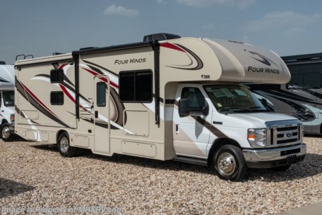 6-3-19 &lt;a href=&quot;http://www.mhsrv.com/thor-motor-coach/&quot;&gt;&lt;img src=&quot;http://www.mhsrv.com/images/sold-thor.jpg&quot; width=&quot;383&quot; height=&quot;141&quot; border=&quot;0&quot;&gt;&lt;/a&gt;    MSRP $114,467. The new 2019 Thor Motor Coach Four Winds Class C RV 30D Bunk Model is approximately 32 feet 2 inches in length with a Ford chassis, V10 Ford engine &amp; an 8,000-lb. trailer hitch. New features for 2019 include not only new exterior graphics &amp; interior d&#233;cor updates but also bedroom USB power charging center for electronics, a bedroom 12V outlet for CPAP machines, power bathroom vent, solar charge controller, 360 Siphon RV holding tank vent cap, 1” flush system, black tank system and much more. Options include the beautiful HD-Max exterior, bedroom TV, exterior entertainment center, 2 TV&#39;s with DVD combo in bunk area, convection microwave, 3 burner range W/ oven, leatherette jackknife sofa, leatherette booth dinette, single child safety tether, attic fan, cabover safety net, upgraded A/C, exterior shower, holding tanks with heat pads, second auxiliary battery, stainless steel wheel liners, keyless cab entry, valve stem extenders, electric stabilizing system, heated remote exterior mirrors with side cameras, power driver&#39;s seat, leatherette driver &amp; passenger chairs, cockpit carpet mat and dash applique. The Four Winds RV has an incredible list of standard features including power windows and locks, power patio awning with integrated LED lighting, roof ladder, in-dash media center AM/FM &amp; Bluetooth, power vent in bath, skylight above shower, Onan generator, cab A/C and an auxiliary battery (2 aux. batteries on 31 W model). For more complete details on this unit and our entire inventory including brochures, window sticker, videos, photos, reviews &amp; testimonials as well as additional information about Motor Home Specialist and our manufacturers please visit us at MHSRV.com or call 800-335-6054. At Motor Home Specialist, we DO NOT charge any prep or orientation fees like you will find at other dealerships. All sale prices include a 200-point inspection, interior &amp; exterior wash, detail service and a fully automated high-pressure rain booth test and coach wash that is a standout service unlike that of any other in the industry. You will also receive a thorough coach orientation with an MHSRV technician, an RV Starter&#39;s kit, a night stay in our delivery park featuring landscaped and covered pads with full hook-ups and much more! Read Thousands upon Thousands of 5-Star Reviews at MHSRV.com and See What They Had to Say About Their Experience at Motor Home Specialist. WHY PAY MORE?... WHY SETTLE FOR LESS?