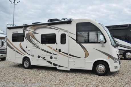 5-21-18 &lt;a href=&quot;http://www.mhsrv.com/thor-motor-coach/&quot;&gt;&lt;img src=&quot;http://www.mhsrv.com/images/sold-thor.jpg&quot; width=&quot;383&quot; height=&quot;141&quot; border=&quot;0&quot;&gt;&lt;/a&gt;  Used Thor Motor Coach for Sale- 2018 Thor Motor Coach Axis 24.1 with a slide and 5,780 miles. This RV is approximately 25 feet 6 inches in length and features a Ford 6.8L engine, Ford chassis, power privacy shades, power mirrors with heat, 4KW Onan generator, power patio awning, slide-out room toppers, water heater, pass-thru storage with side swing baggage doors, wheel simulators, exterior shower, 8K lb. hitch, exterior entertainment center, black-out shades, fold up kitchen counter, convection microwave, 2 burner range, sink covers, cab over loft, 3 flat panel TV&#39;s, ducted A/C and much more. For additional information and photos please visit Motor Home Specialist at www.MHSRV.com or call 800-335-6054.