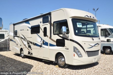6-15-18 &lt;a href=&quot;http://www.mhsrv.com/thor-motor-coach/&quot;&gt;&lt;img src=&quot;http://www.mhsrv.com/images/sold-thor.jpg&quot; width=&quot;383&quot; height=&quot;141&quot; border=&quot;0&quot;&gt;&lt;/a&gt;  Used Thor Motor Coach RV for Sale- 2017 Thor Motor Coach ACE 30.3 with 2 slides and 7,597 miles. This RV is approximately 30 feet 10 inches in length and features a Ford V10 engine, Ford chassis, power mirrors with heat, 4KW Onan generator, power patio awning, slide-out room toppers, electric &amp; gas water heater, pass-thru storage with side swing baggage doors, wheel simulators, black tank rinsing system, exterior shower, 8K lb. hitch, automatic hydraulic leveling system, exterior entertainment center, inverter, booth converts to sleeper, night shades, microwave, 3 burner range with oven, cab over loft, 3 flat panel TV&#39;s, ducted A/C and much more. For additional information and photos please visit Motor Home Specialist at www.MHSRV.com or call 800-335-6054.