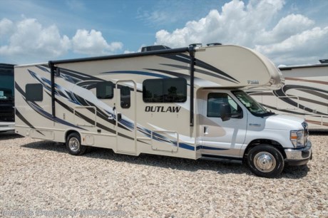 6-3-19 &lt;a href=&quot;http://www.mhsrv.com/thor-motor-coach/&quot;&gt;&lt;img src=&quot;http://www.mhsrv.com/images/sold-thor.jpg&quot; width=&quot;383&quot; height=&quot;141&quot; border=&quot;0&quot;&gt;&lt;/a&gt;    MSRP $125,393. New 2019 Thor Motor Coach Outlaw Toy Hauler model 29J measures 31 feet 1 inch in length with a slide-out, Ford E-450 chassis, 6.8L V-10 engine with 305 HP and 420 lb. ft torque, 8,000K lb. hitch, queen size drop down bunk in the toy hauler area, swivel driver &amp; passenger chairs, sofa with sleeper, cab over loft, and a garage door that converts to an outside patio deck. New additions for 2019 include new d&#233;cor and styling updates, recessed 3 burner gas cooktop with glass cover, power bath vent with a wall switch, garage USB power charging center, 12V outlet for CPAP machines, exterior TV on a swivel bracket with a sound bar, solar charge controller, 360 Siphon RV holding tank vent cap and a 1” fresh water tank drain. Options include the HD-Max exterior and the child safety net. The Outlaw toy hauler RV has an incredible list of standard features such as a tankless water heater, holding tanks with heat pads, attic fan, bug screen curtain in the garage, lighted battery disconnect switch, large kitchen sink, recessed cooktop with glass cover, fully automatic leveling jacks, large swivel TV with DVD player in the cab over bunk area, power patio awning, exterior shower, heated exterior mirrors, 3 camera monitoring system, valve stem extenders, convection microwave, flat panel TV in the garage, Onan generator and much more. For more complete details on this unit and our entire inventory including brochures, window sticker, videos, photos, reviews &amp; testimonials as well as additional information about Motor Home Specialist and our manufacturers please visit us at MHSRV.com or call 800-335-6054. At Motor Home Specialist, we DO NOT charge any prep or orientation fees like you will find at other dealerships. All sale prices include a 200-point inspection, interior &amp; exterior wash, detail service and a fully automated high-pressure rain booth test and coach wash that is a standout service unlike that of any other in the industry. You will also receive a thorough coach orientation with an MHSRV technician, an RV Starter&#39;s kit, a night stay in our delivery park featuring landscaped and covered pads with full hook-ups and much more! Read Thousands upon Thousands of 5-Star Reviews at MHSRV.com and See What They Had to Say About Their Experience at Motor Home Specialist. WHY PAY MORE?... WHY SETTLE FOR LESS?